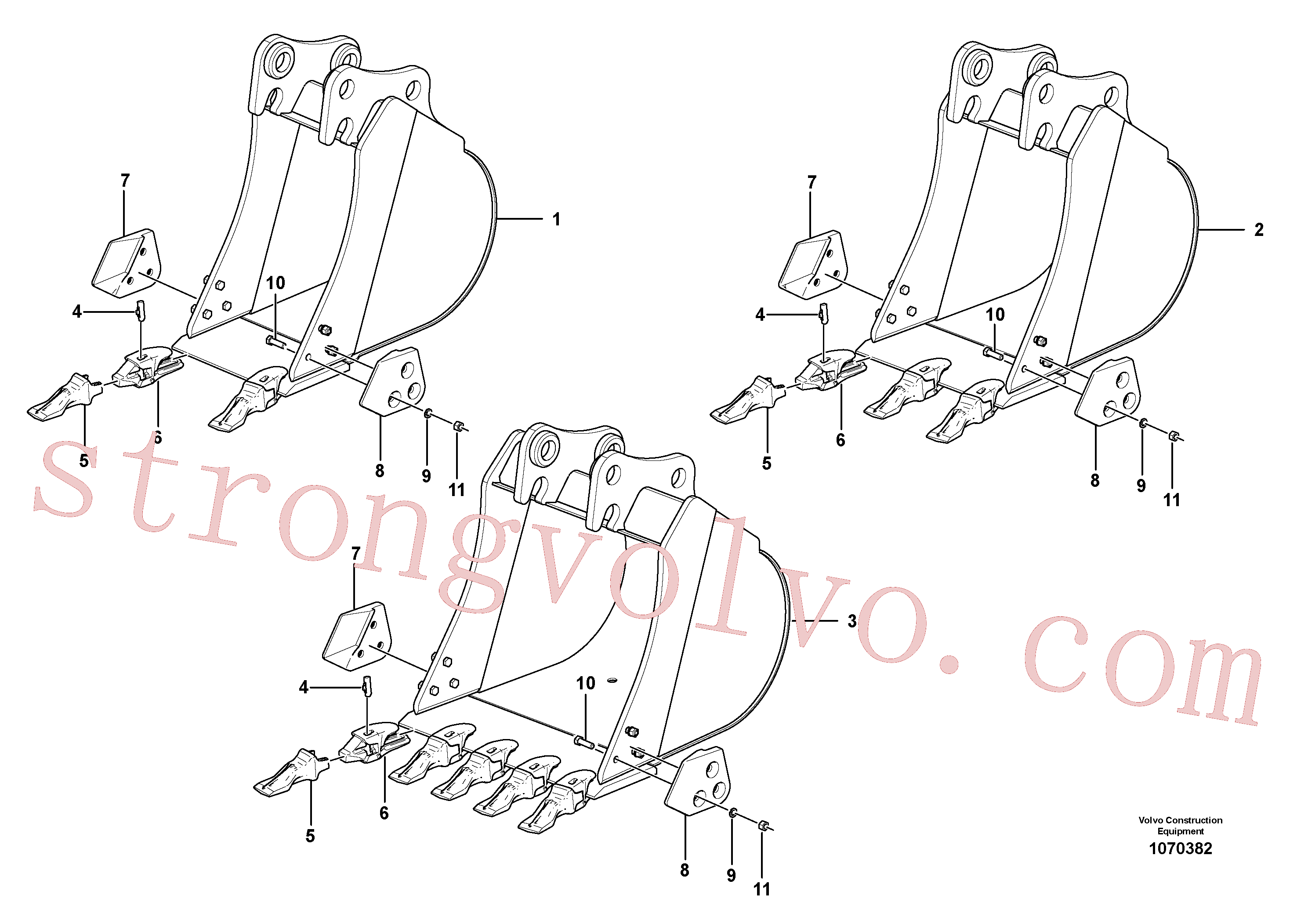 SA1070-23190 Volvo Balde(1070382 Montagem)