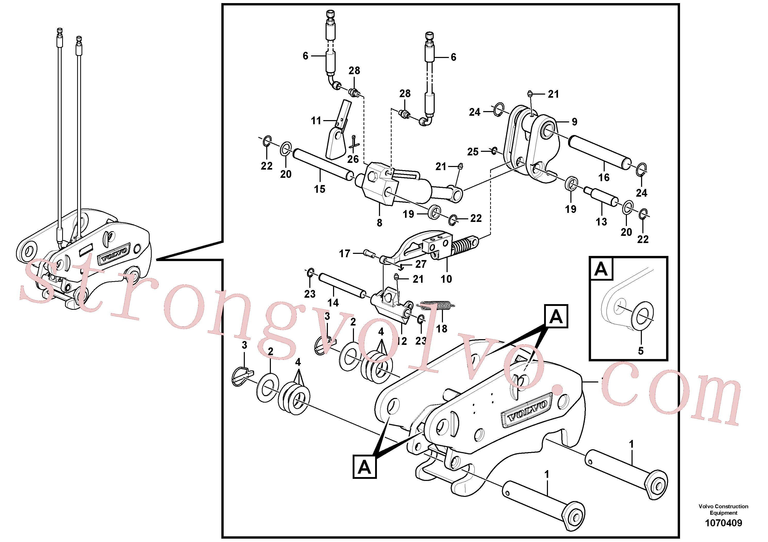 Volvo Acessórios para escavadeira VOE15412612 Pino Acessórios