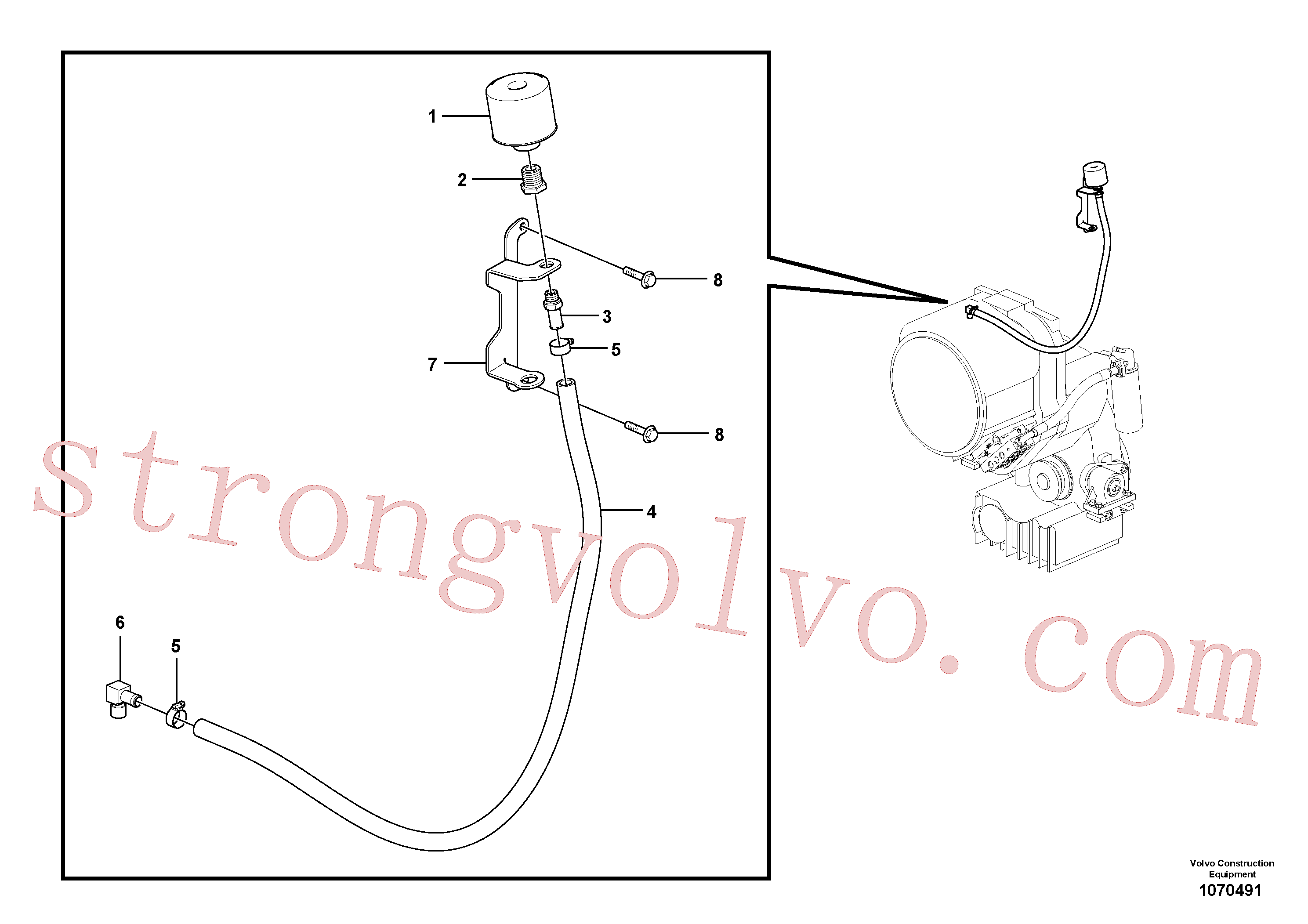VOE11410458 Volvo Ventilação para a transmissão(1070491 Montagem)