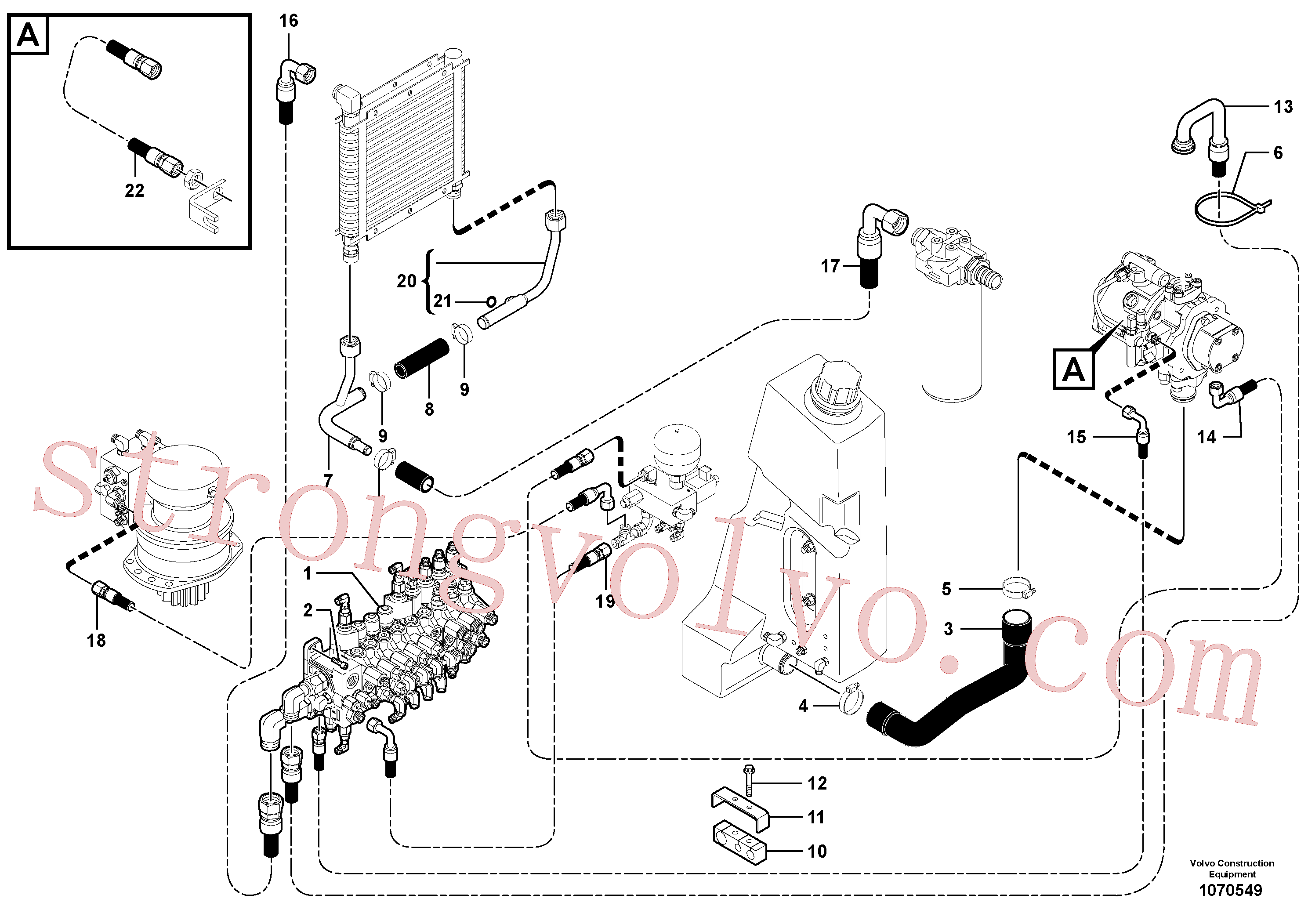 Atacado VOE11801332 Mangueira de sucção Volvo escavadeira