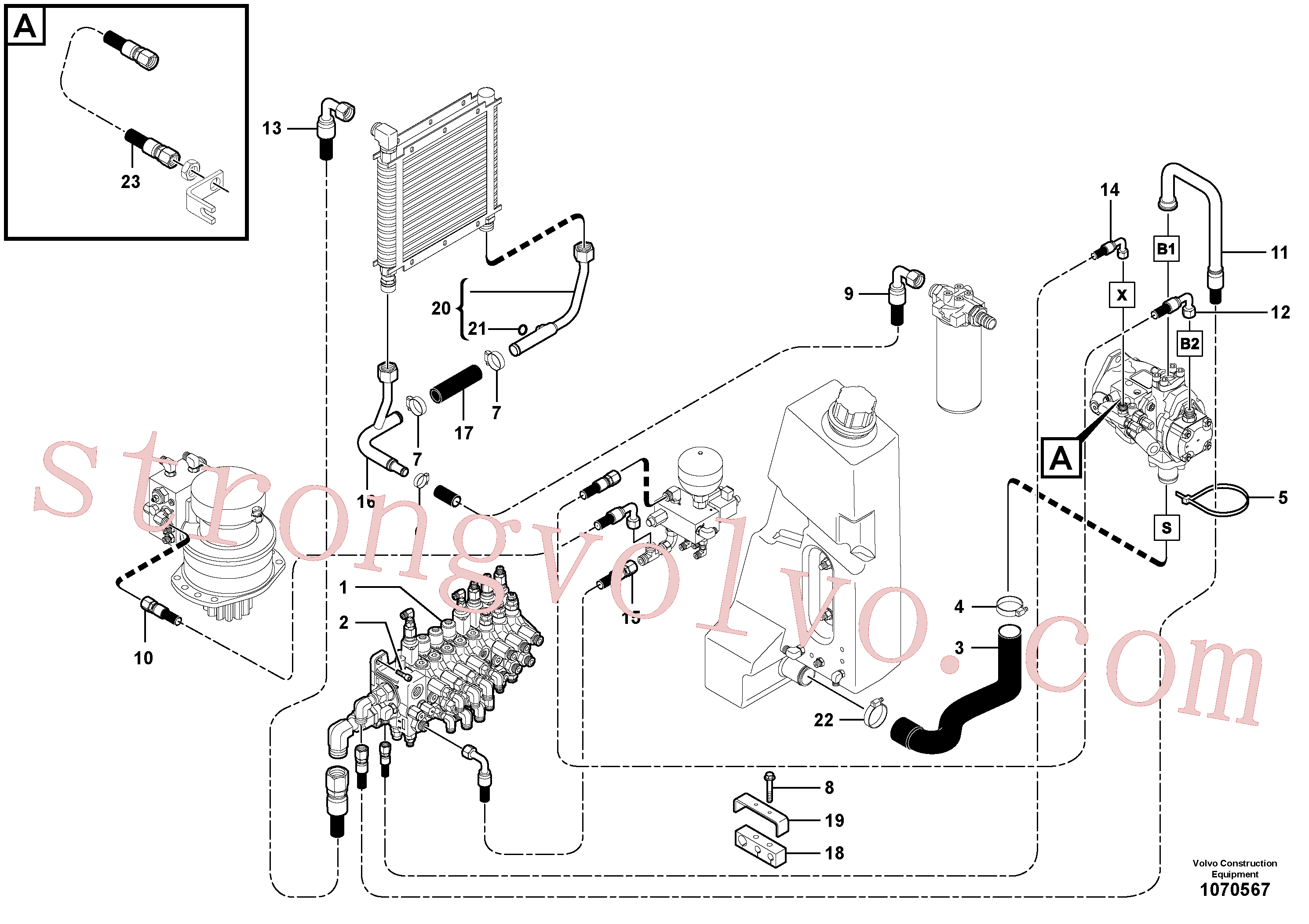 Volvo PJ4690746 Flange Volvo Acessórios para escavadeira