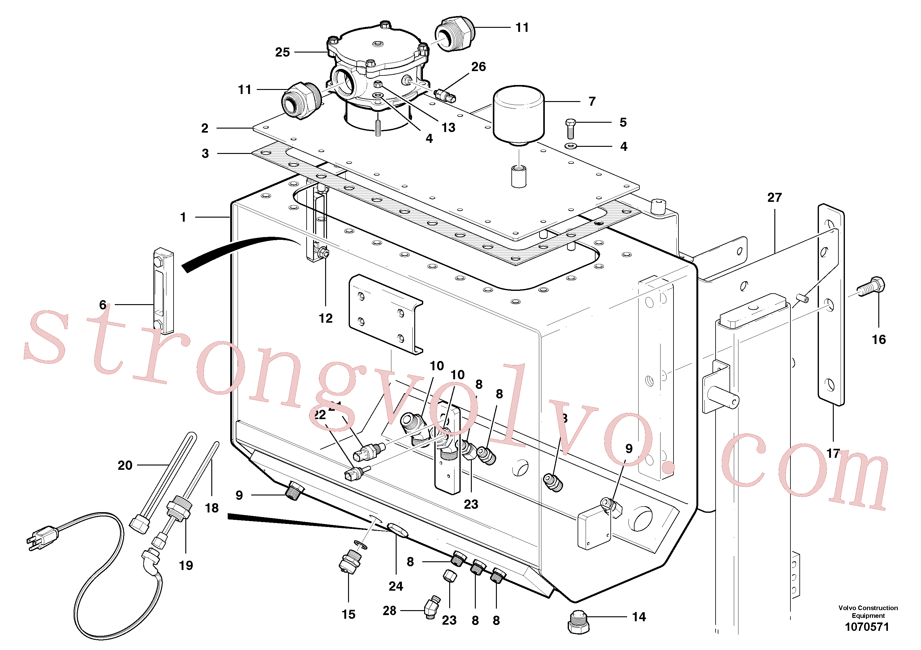 VOE983306 Volvo Depósito de óleo hidráulico(1070571 Montagem)