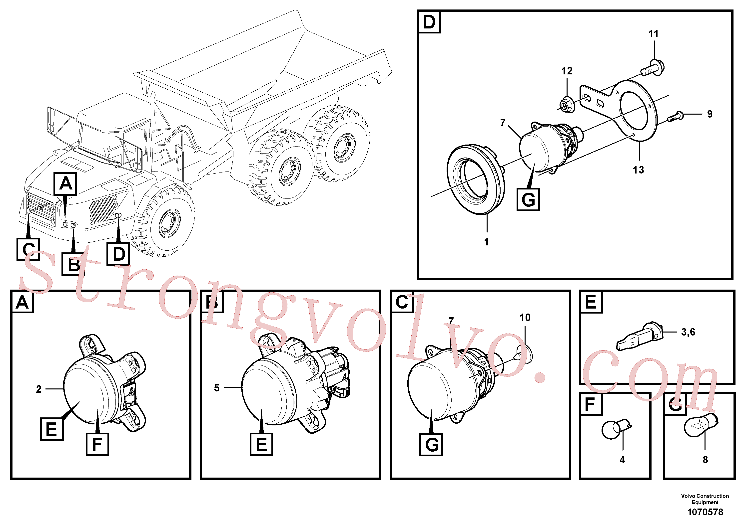 VOE943904 Volvo Iluminação, dianteira(1070578 Montagem)