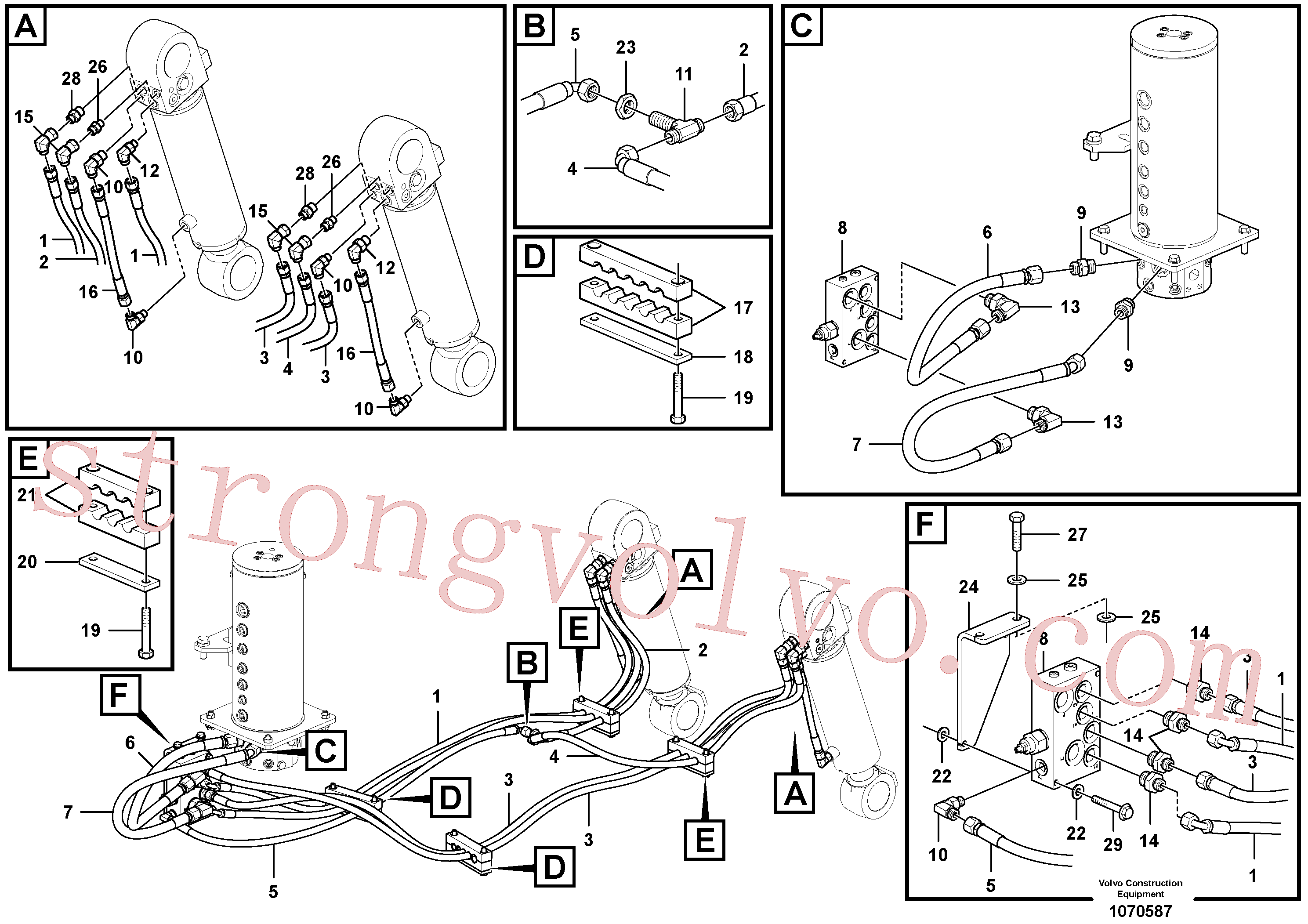 Volvo Acessórios para escavadeira SA9511-42908 Anel-o Acessórios
