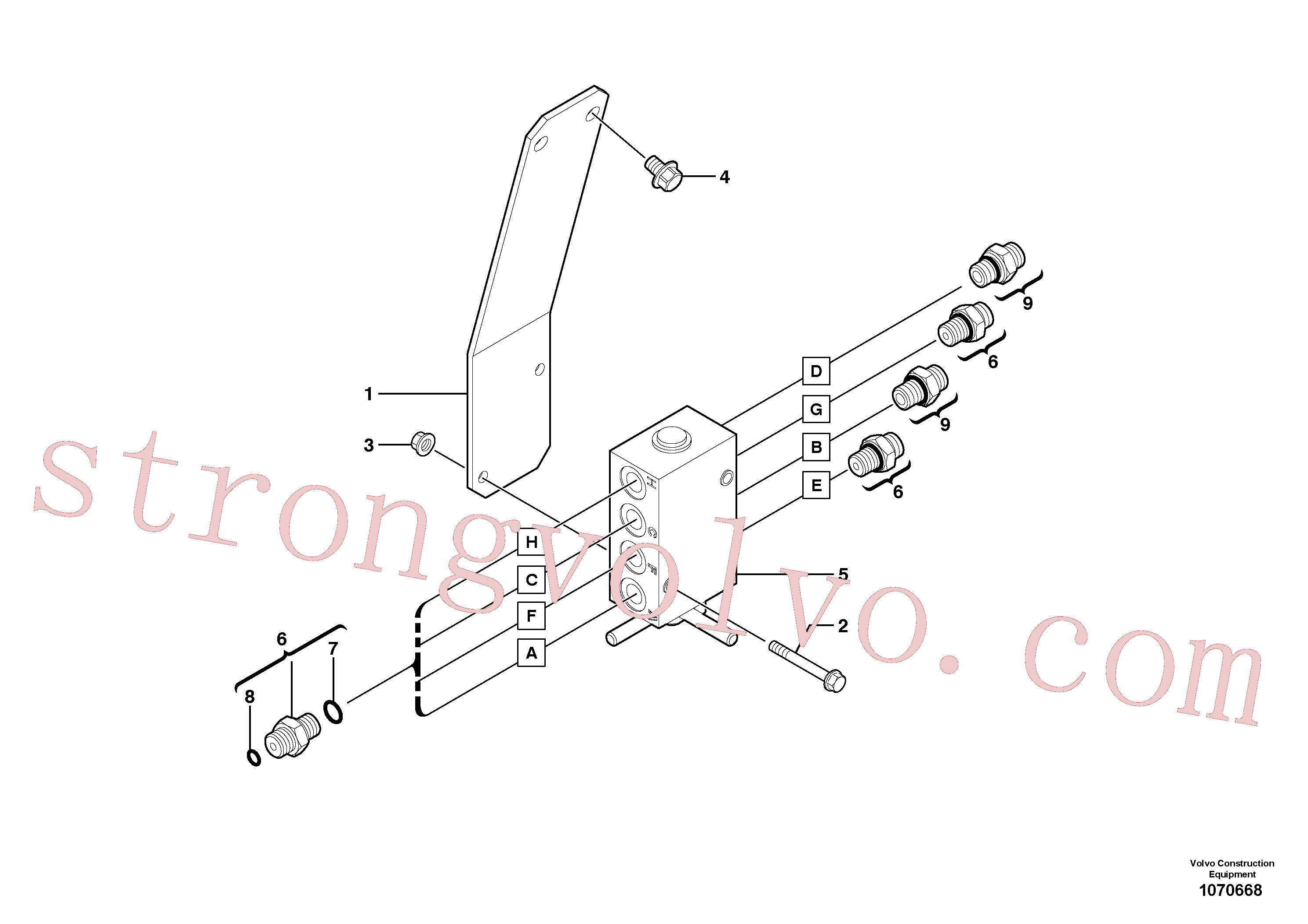 VOE11806517 Volvo Instalação do interruptor do selector de comando(1070668 Montagem)