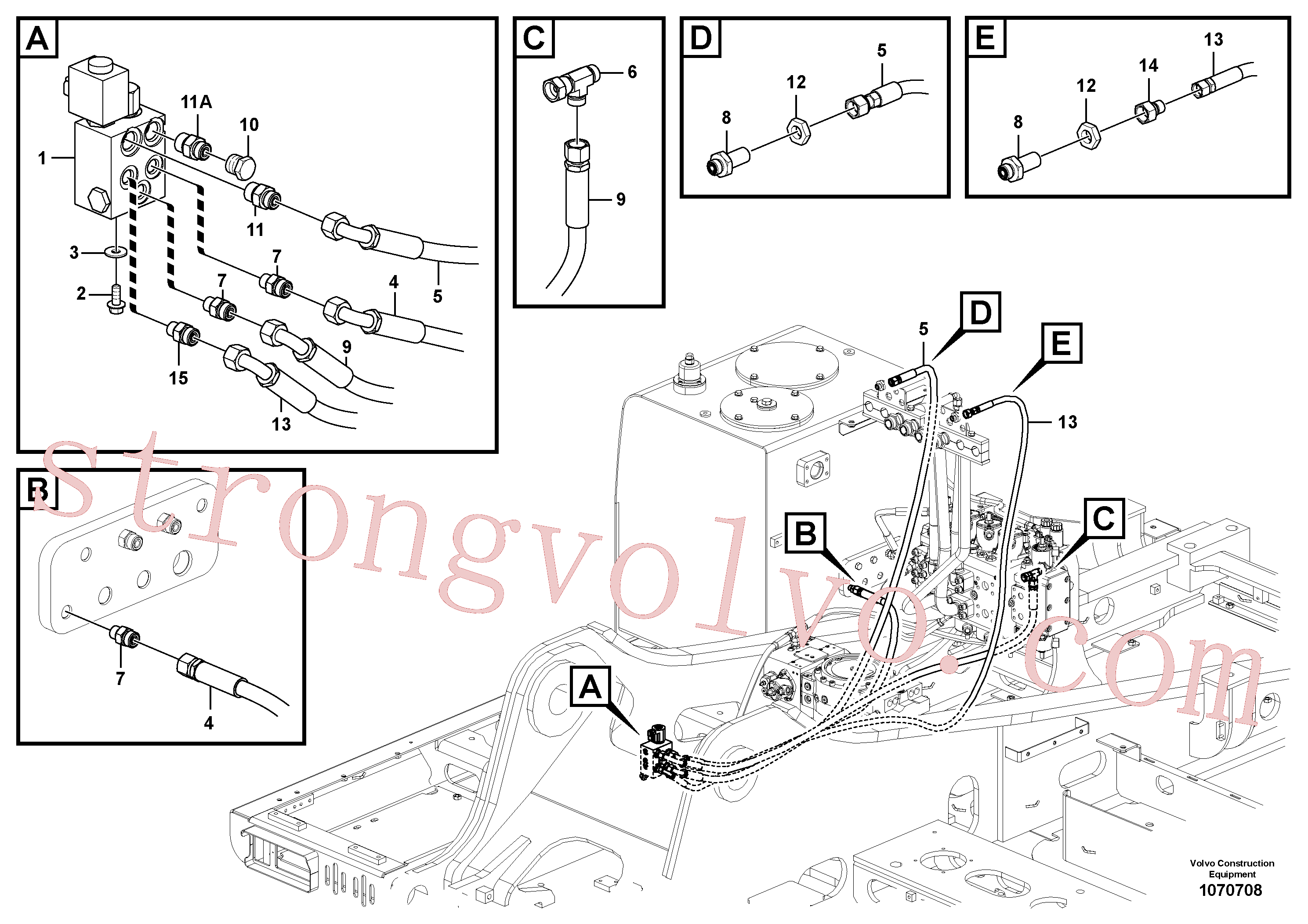 Atacado VOE14389835 Mangueira Volvo escavadeira