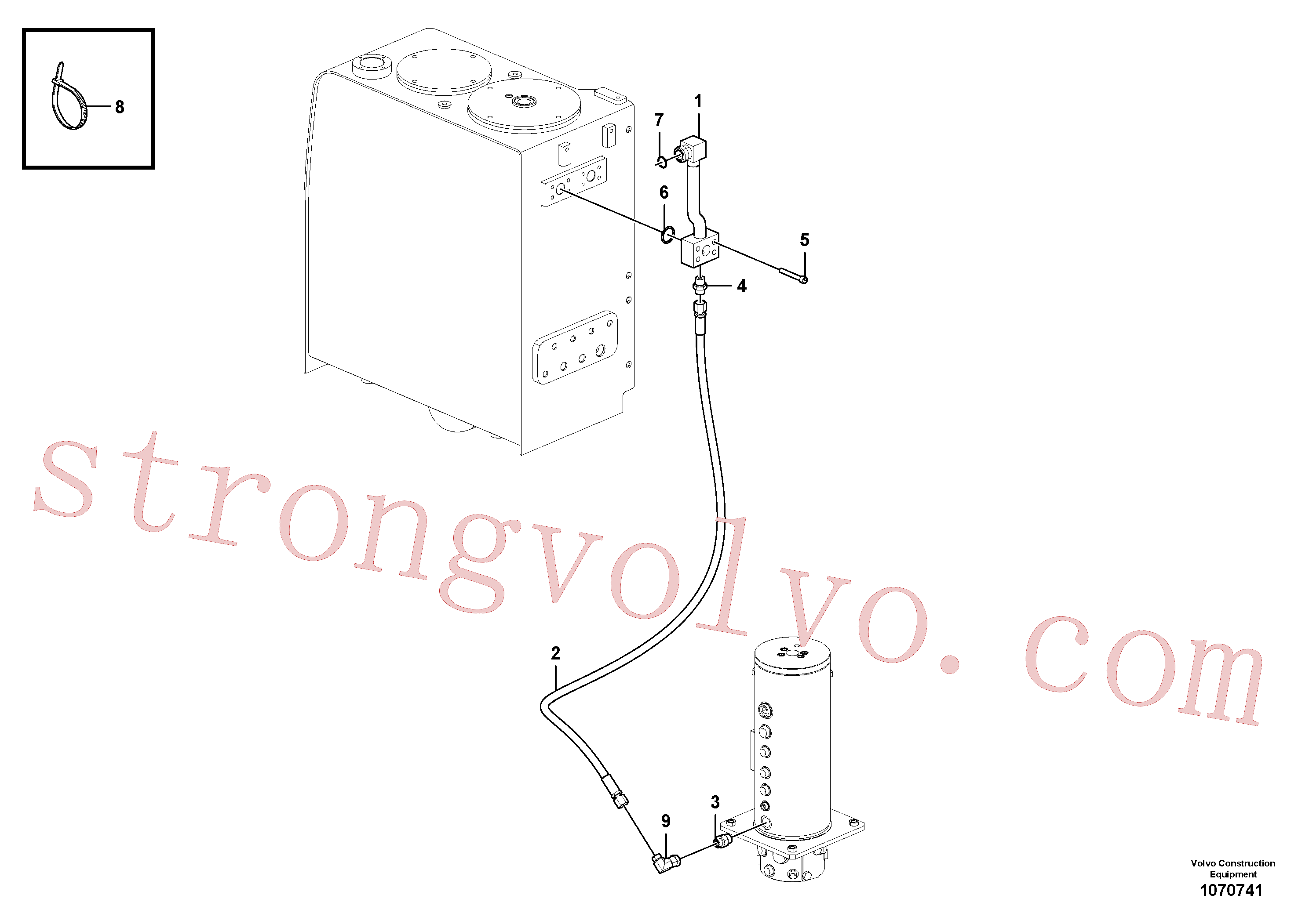 VOE938252 Volvo Linhas hidráulicas(1070741 Montagem)