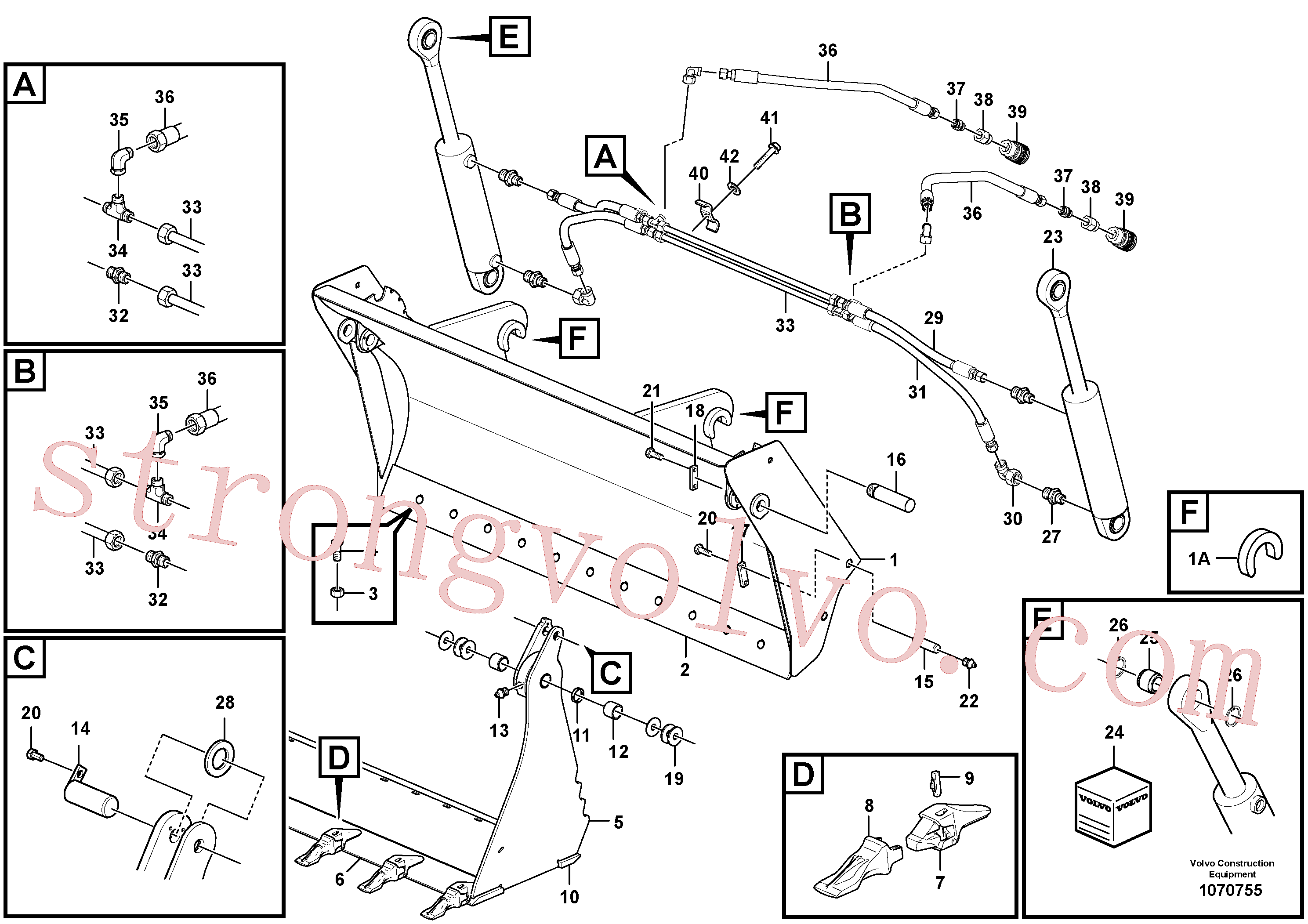 China Made VOE15633938 Adaptador Volvo Acessórios para escavadeira