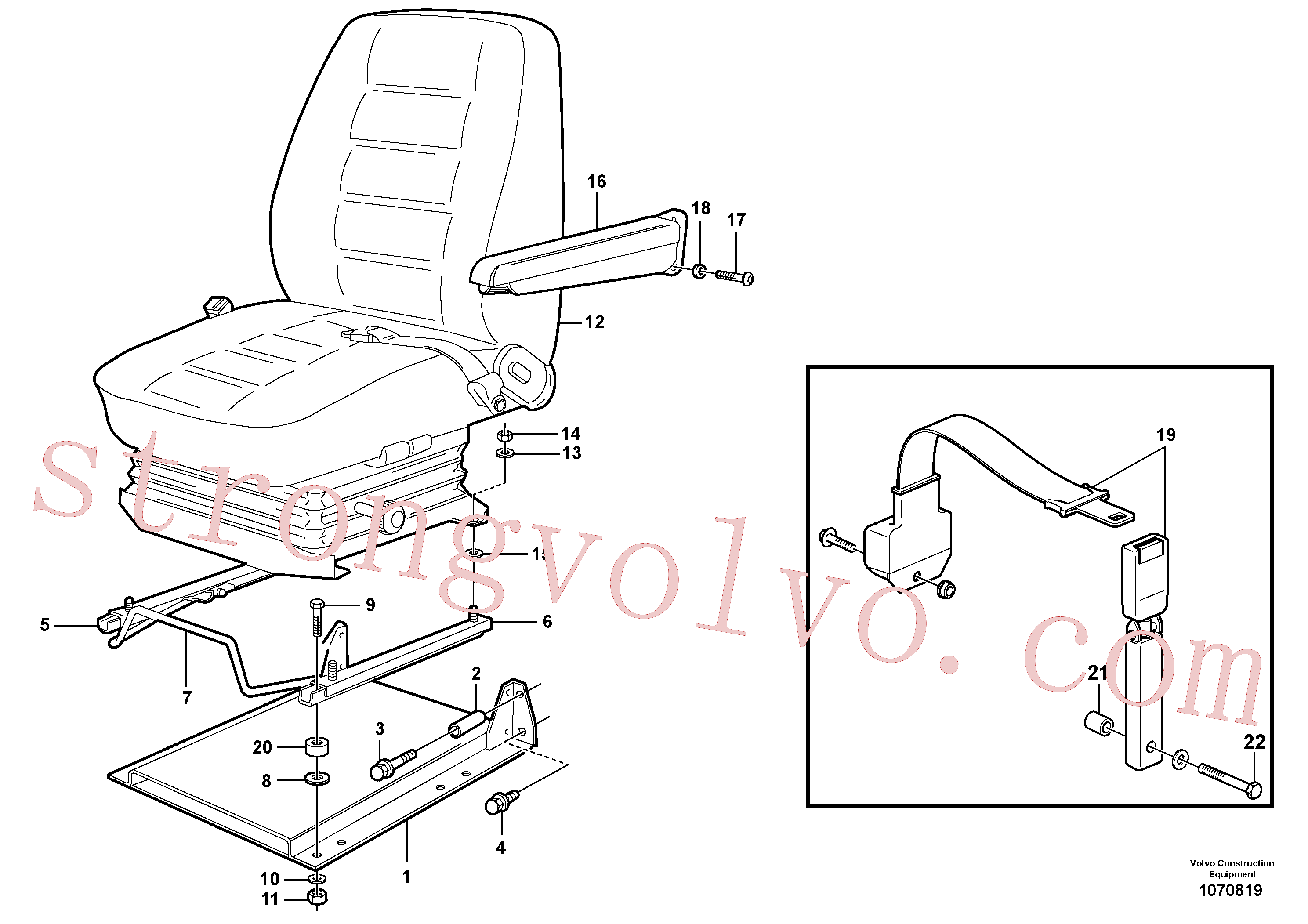 VOE4870448 Volvo Banco do operador com acessórios(1070819 Montagem)