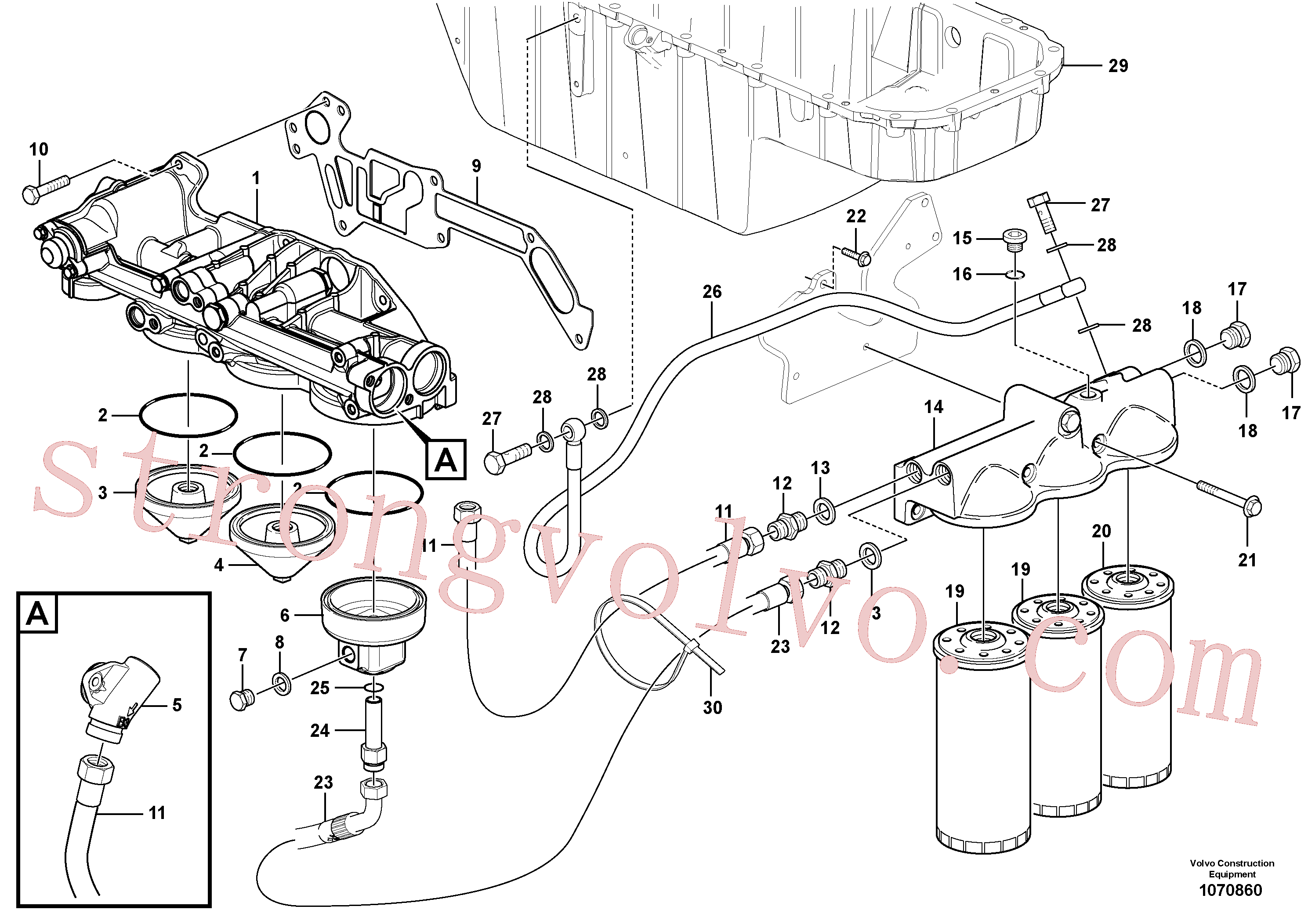 VOE13966147 Volvo Filtro de óleo com acessórios(1070860 Montagem)
