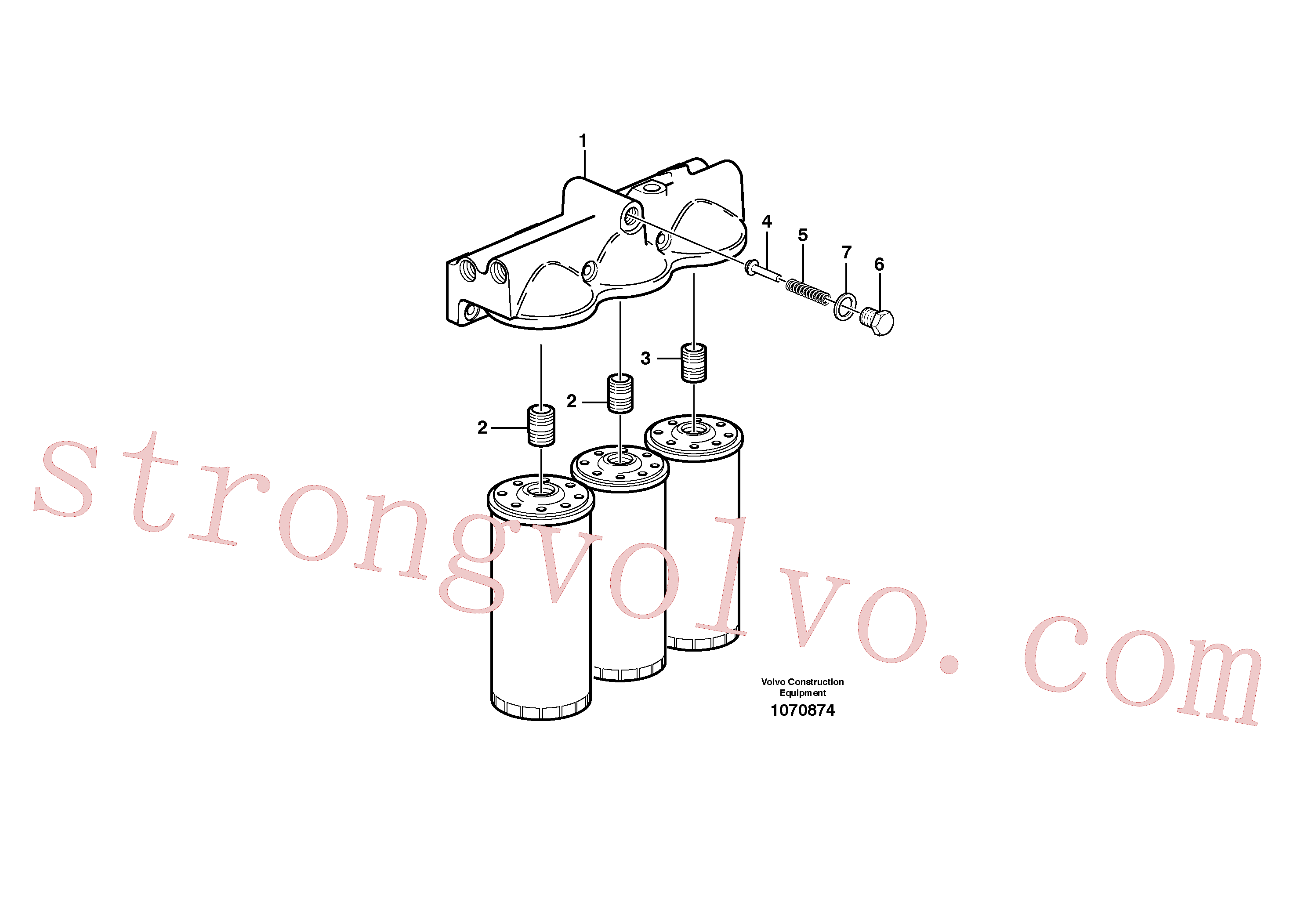 VOE13949410 Volvo Caixa de filtro de óleo(1070874 Montagem)