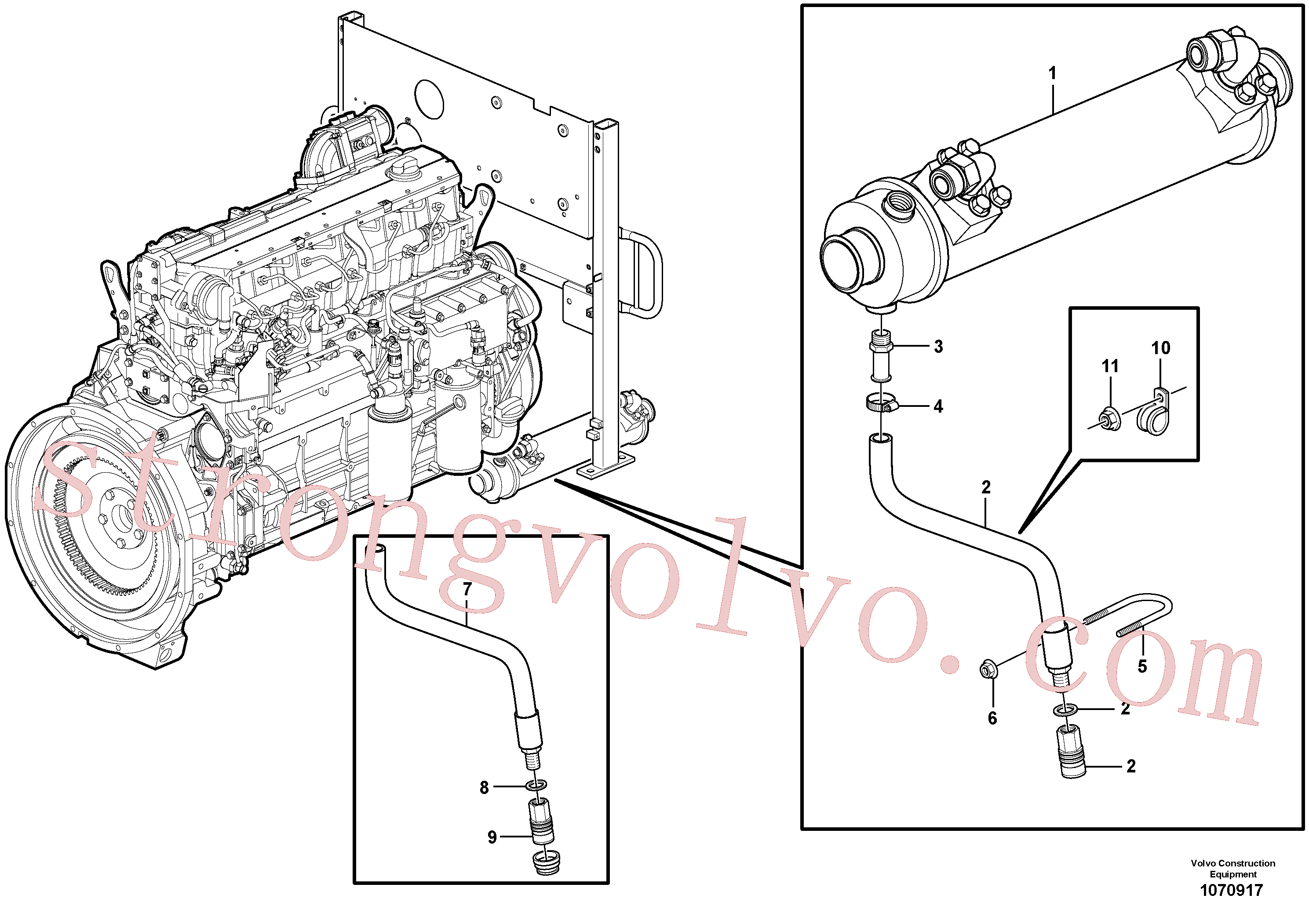 VOE13943472 Volvo Drenagem do líquido refrigerante(1070917 Montagem)