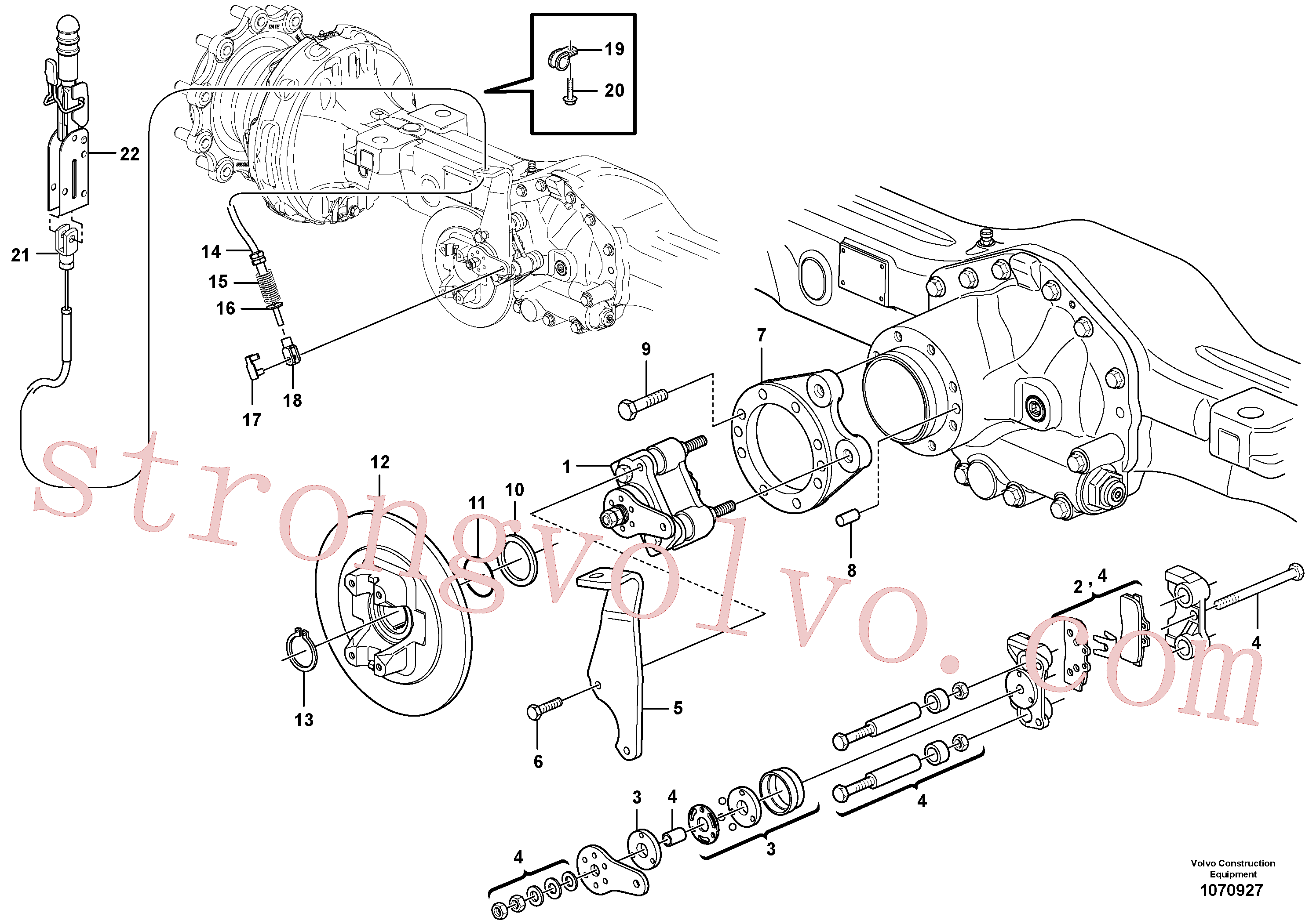 VOE11709300 Volvo Travão de estacionamento(1070927 Montagem)