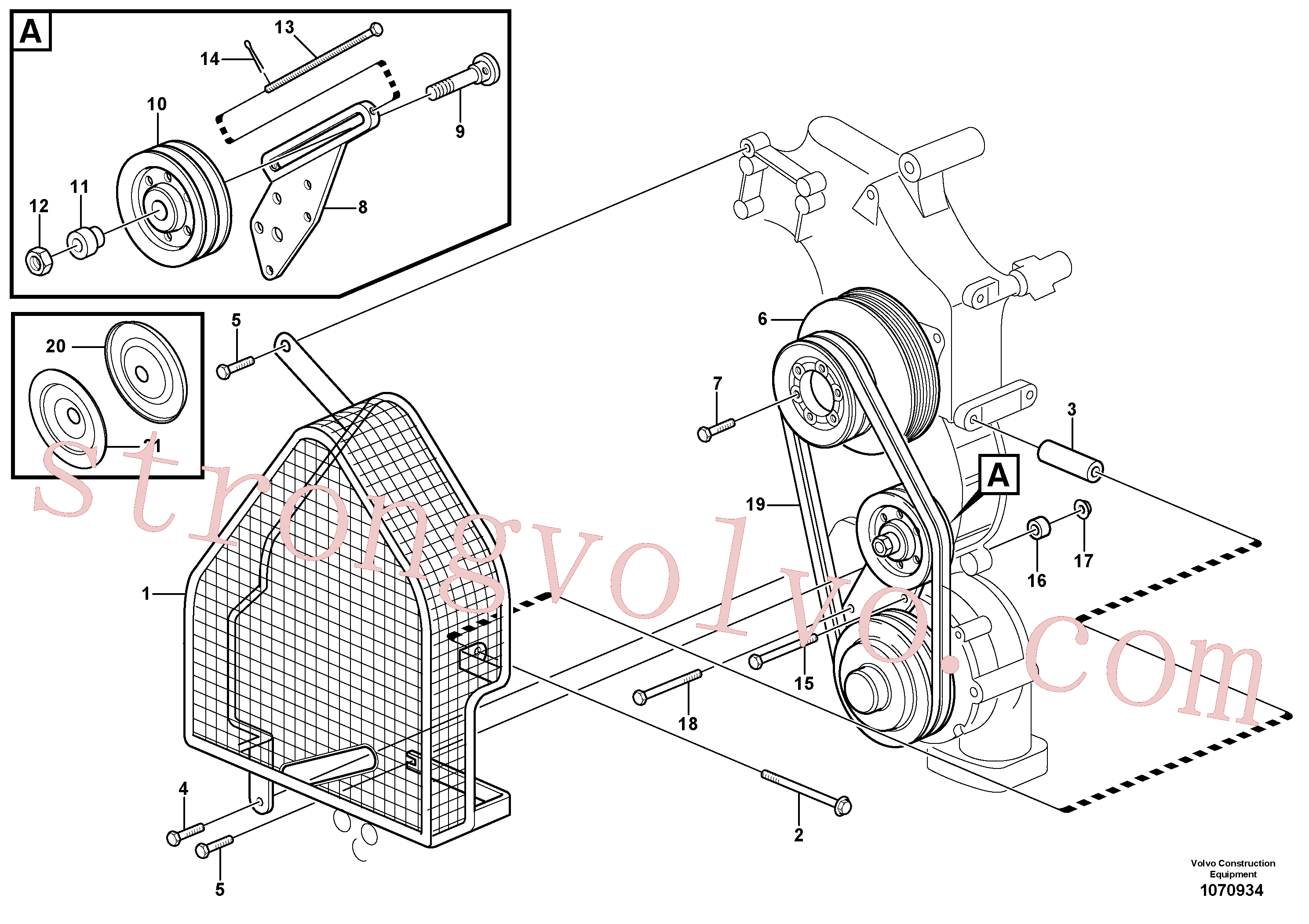 VOE907845 Volvo Transmissão por correias(1070934 Montagem)