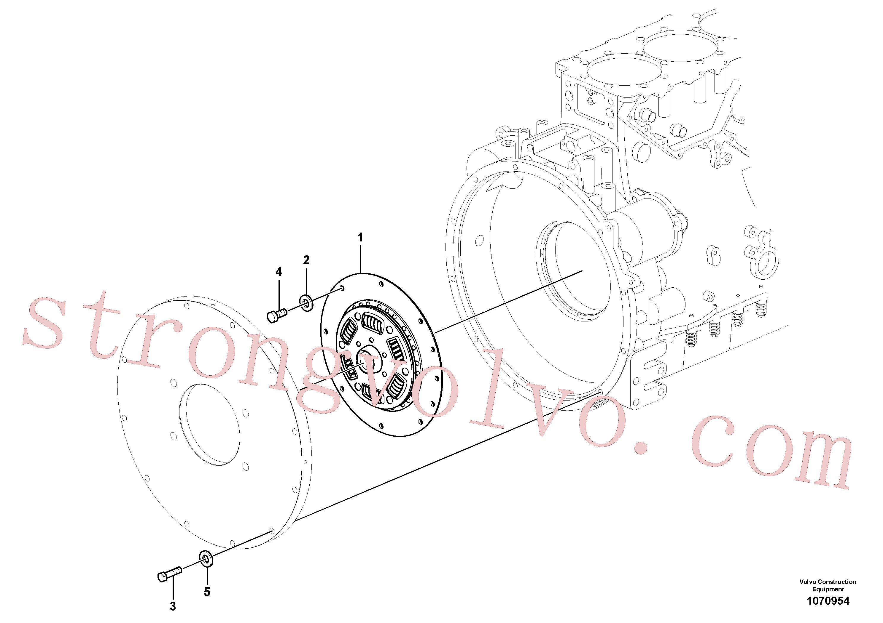 VOE14528378 Volvo Caixa de engrenagens da bomba com peças de montagem(1070954 Montagem)