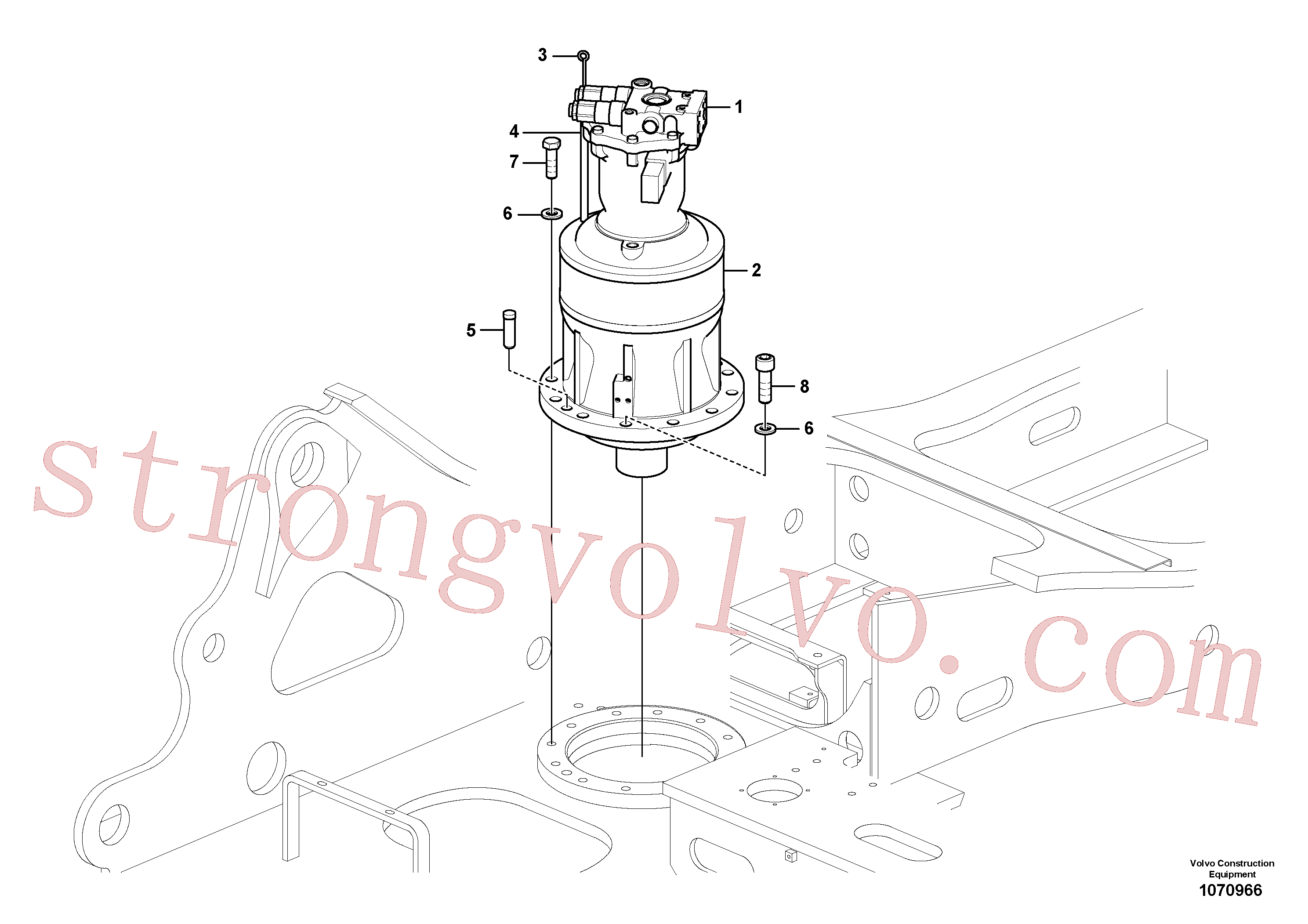 SA9411-92830 Volvo Motor de rotação com peças de montagem(1070966 Montagem)