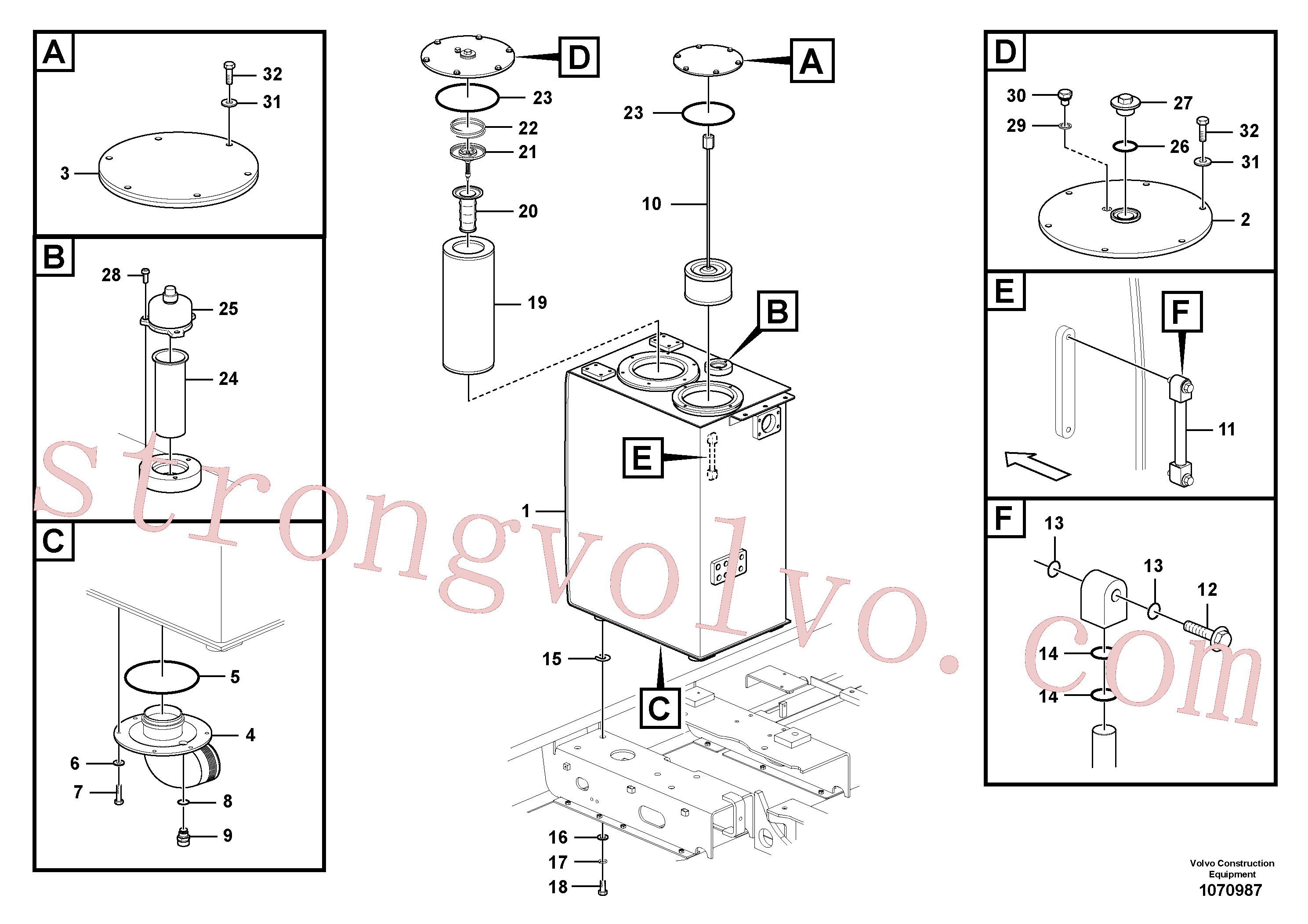 VOE14625688 Volvo Depósito de óleo hidráulico(1070987 Montagem)