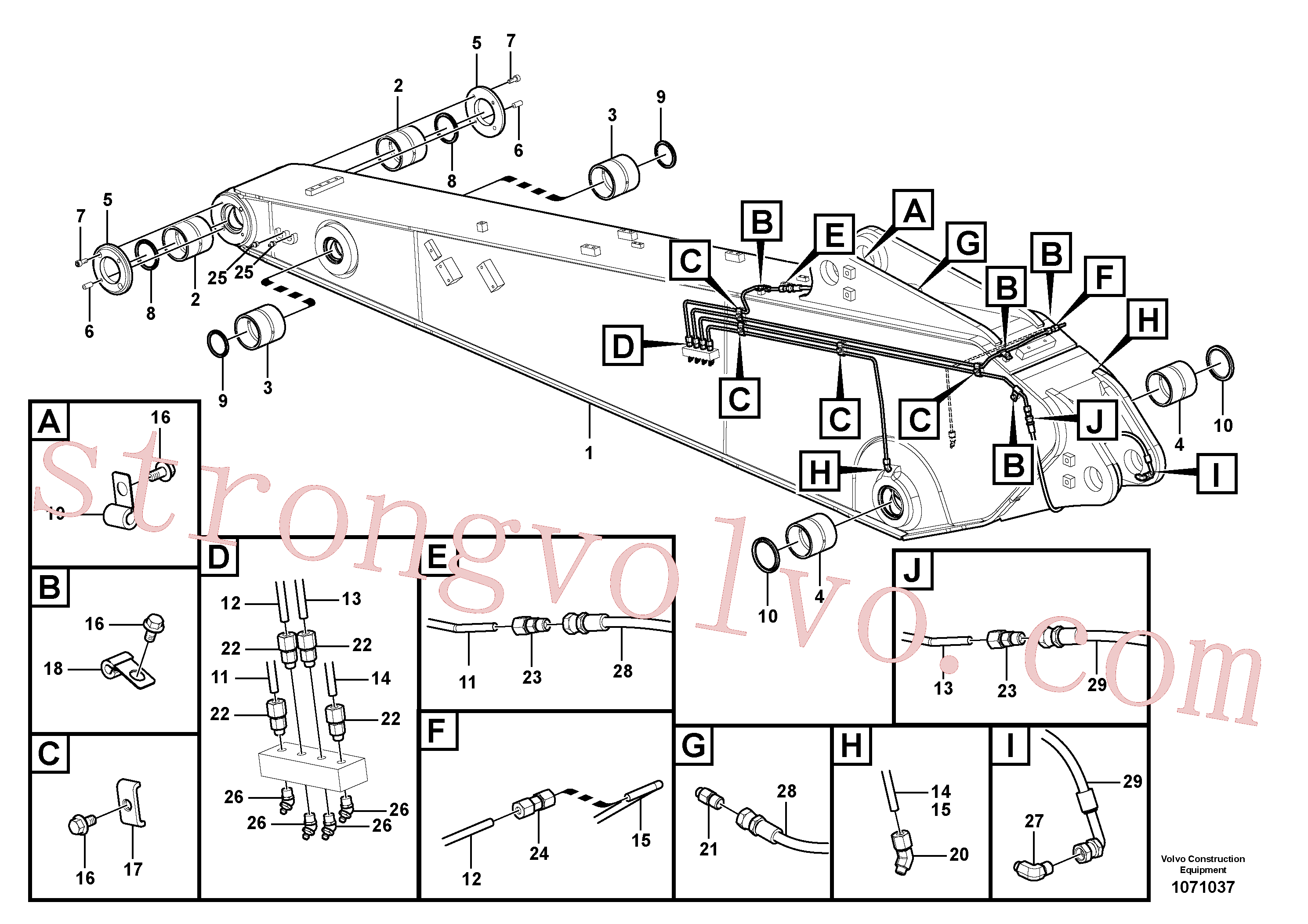 Volvo Acessórios para escavadeira VOE14625517 Braço Acessórios