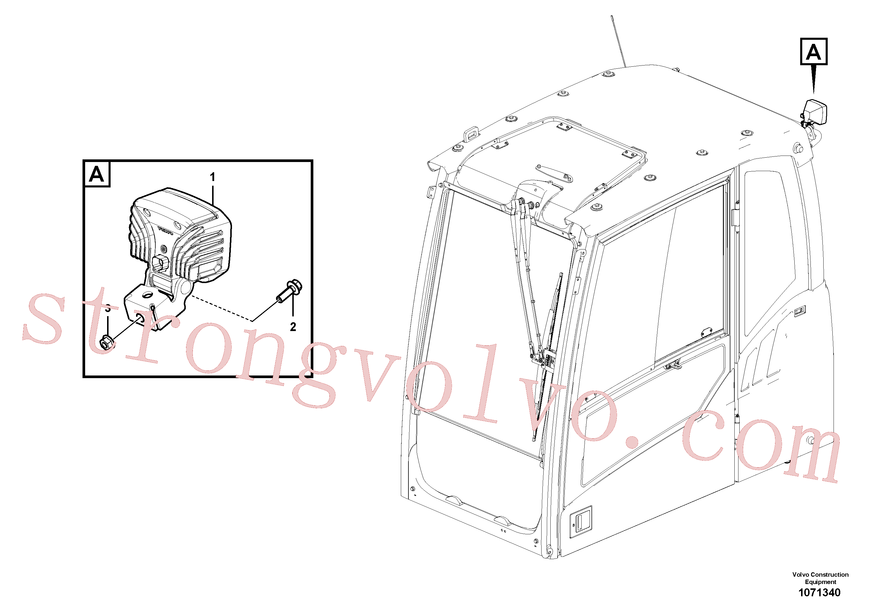VOE13945444 Volvo Luzes de trabalho, extra(1071340 Montagem)