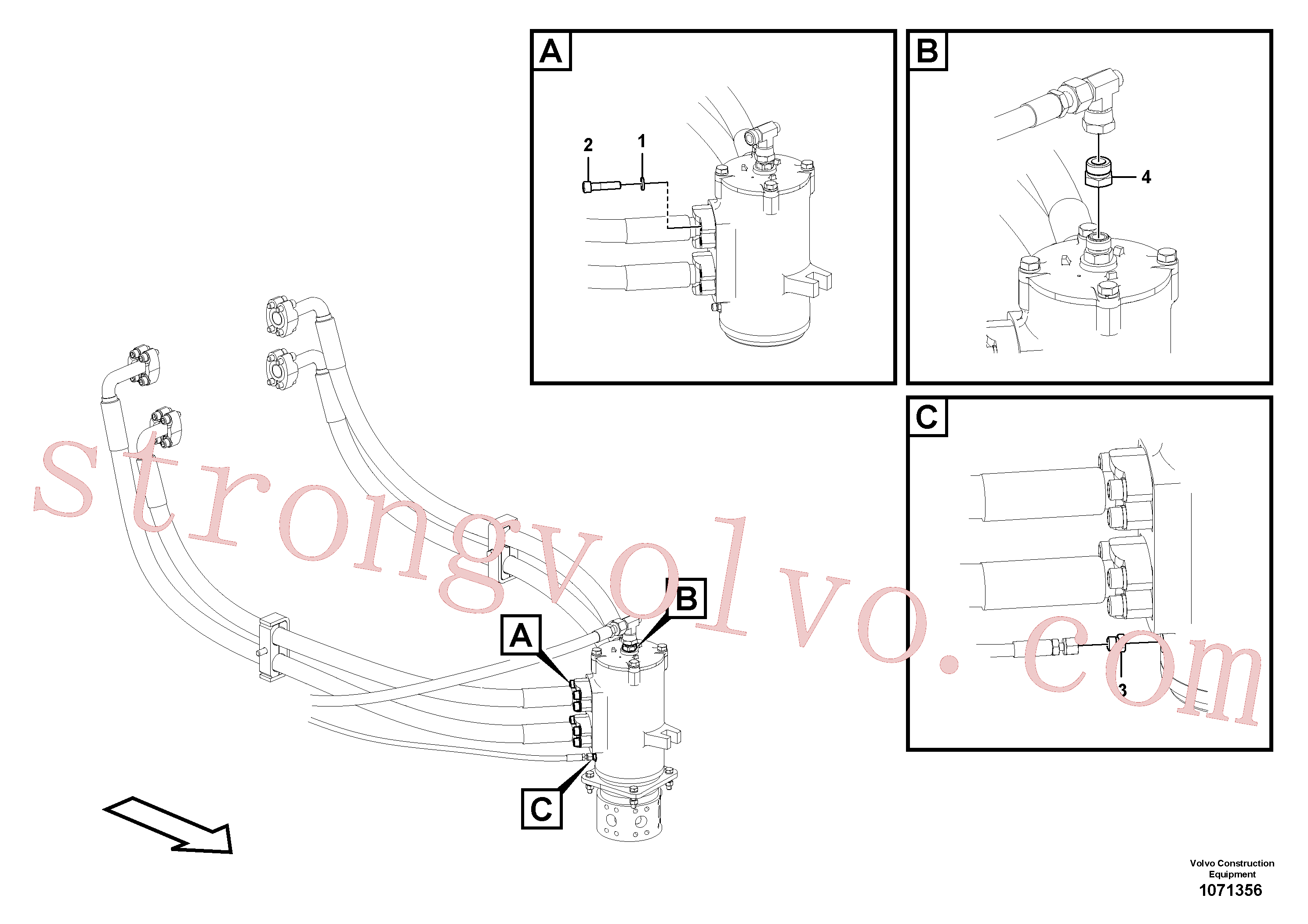 SA9213-14000 Volvo Linha da rótula, válvula de comando à rótula(1071356 Montagem)