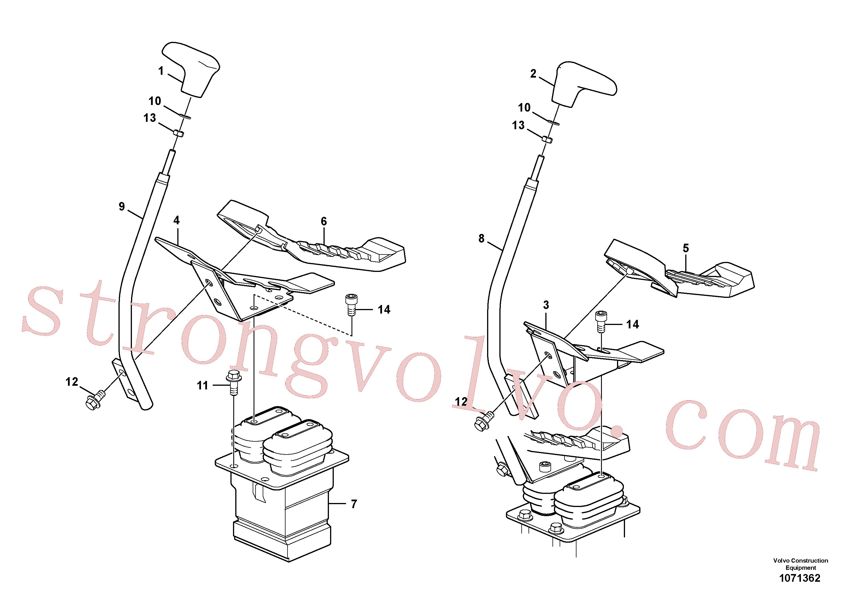 VOE14550787 Volvo Pedal da válvula de comando à distância com acessórios(1071362 Montagem)