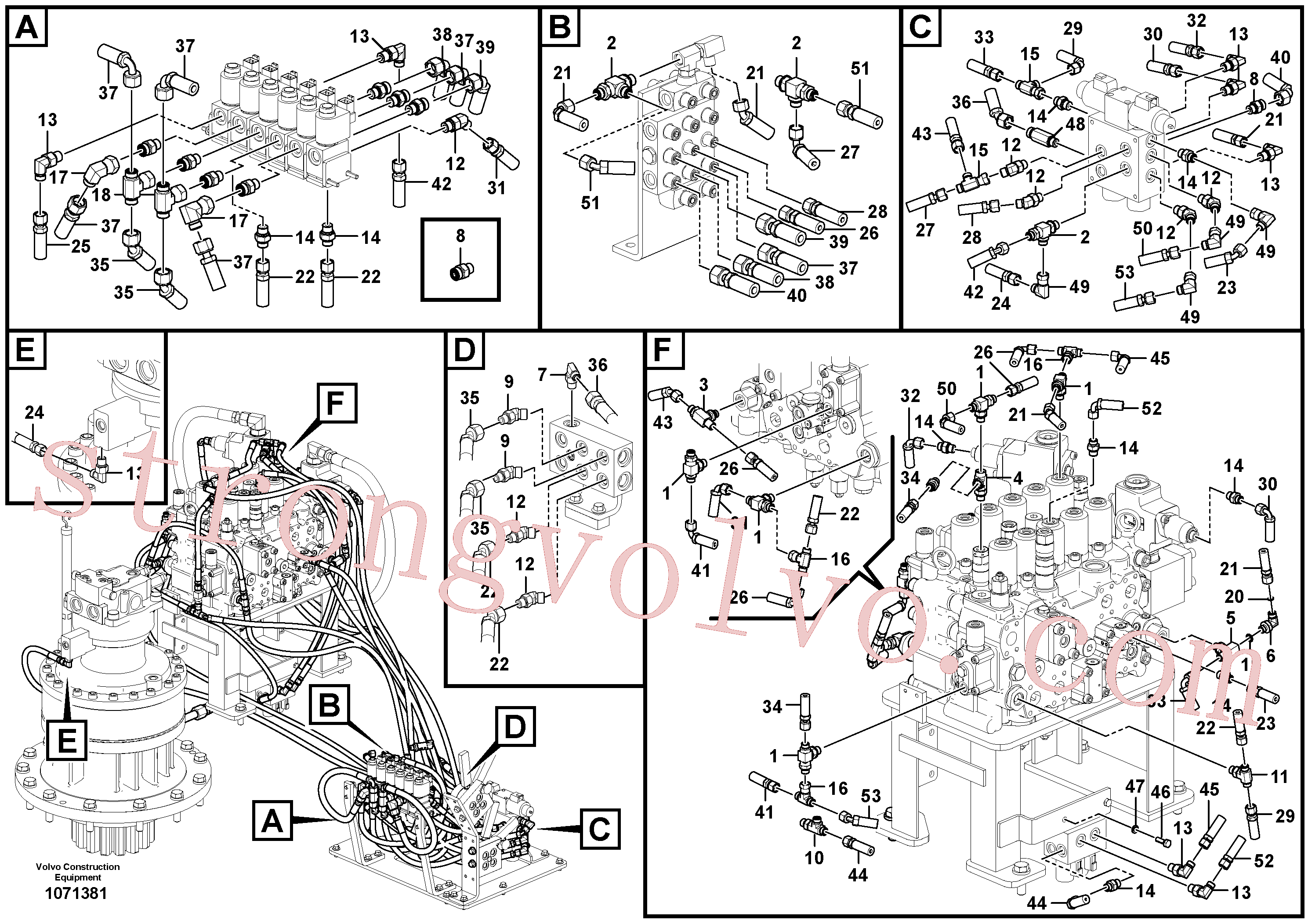 VOE937844 Volvo Sistema servomotor, válvula de comando para válvula solenóide(1071381 Montagem)