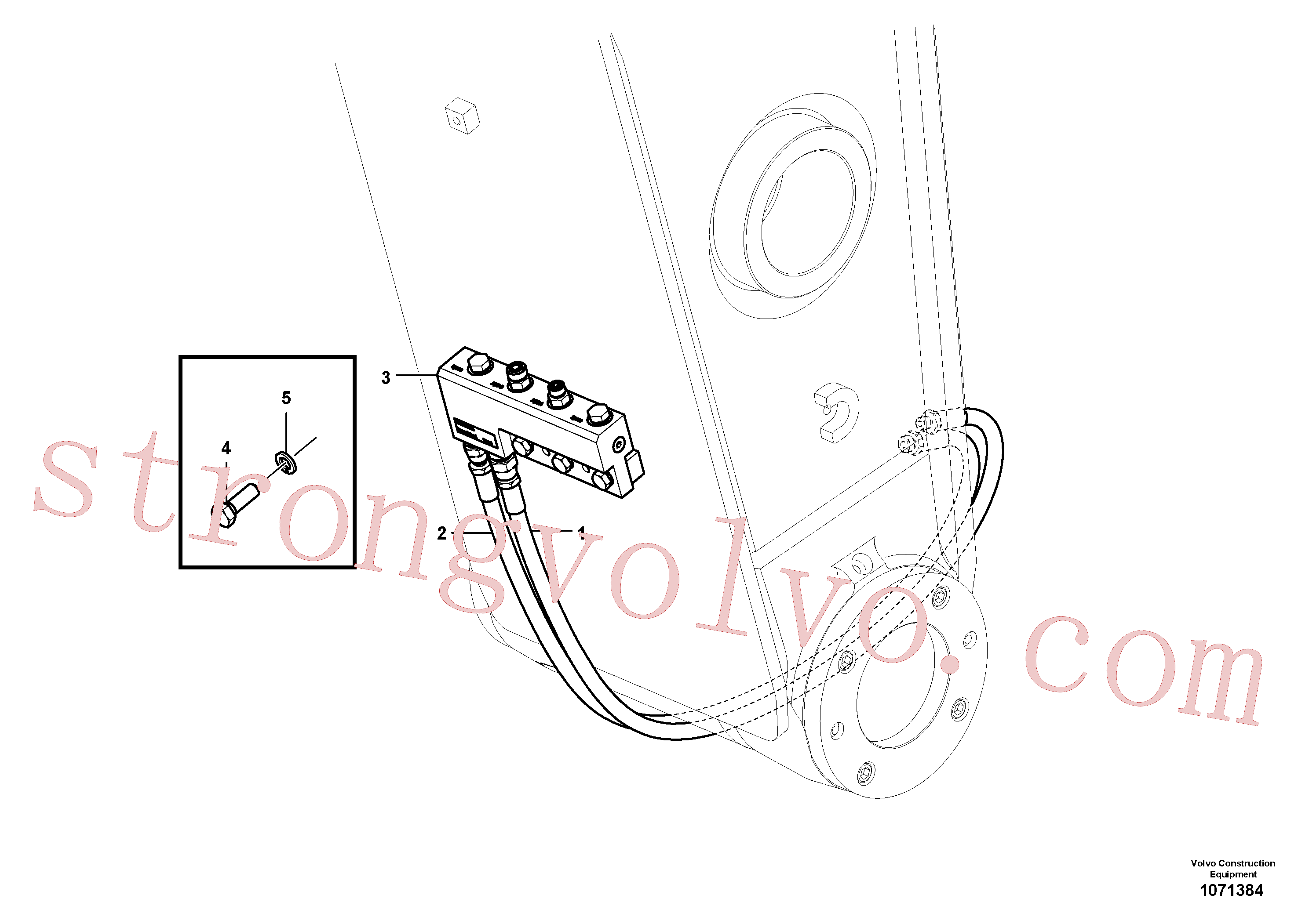 VOE14556212 Volvo Hidráulica de serviço, encaixe rápido no braço de afundamento(1071384 Montagem)