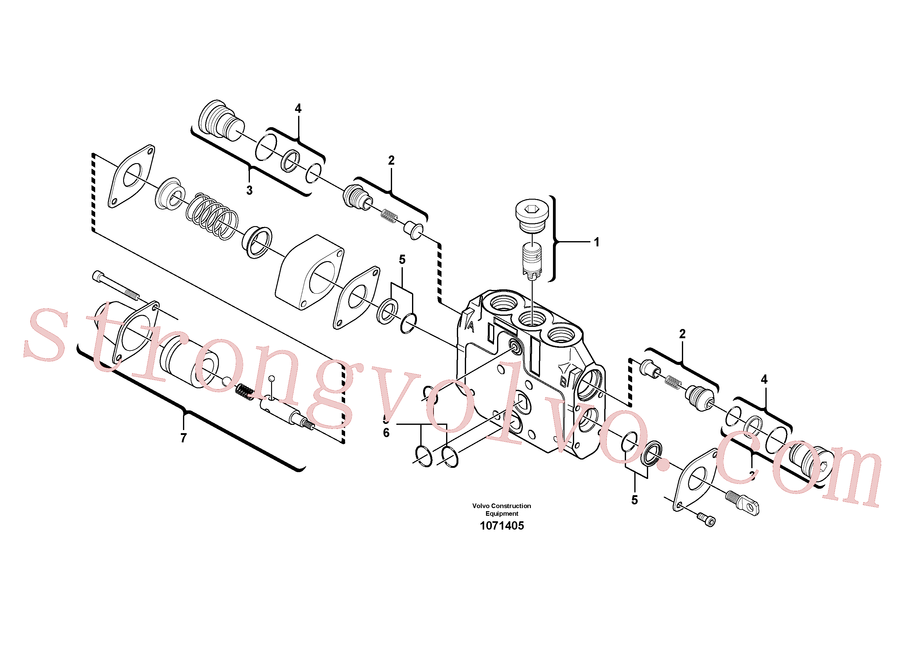 PJ7417732 Volvo Secção da válvula(1071405 Montagem)