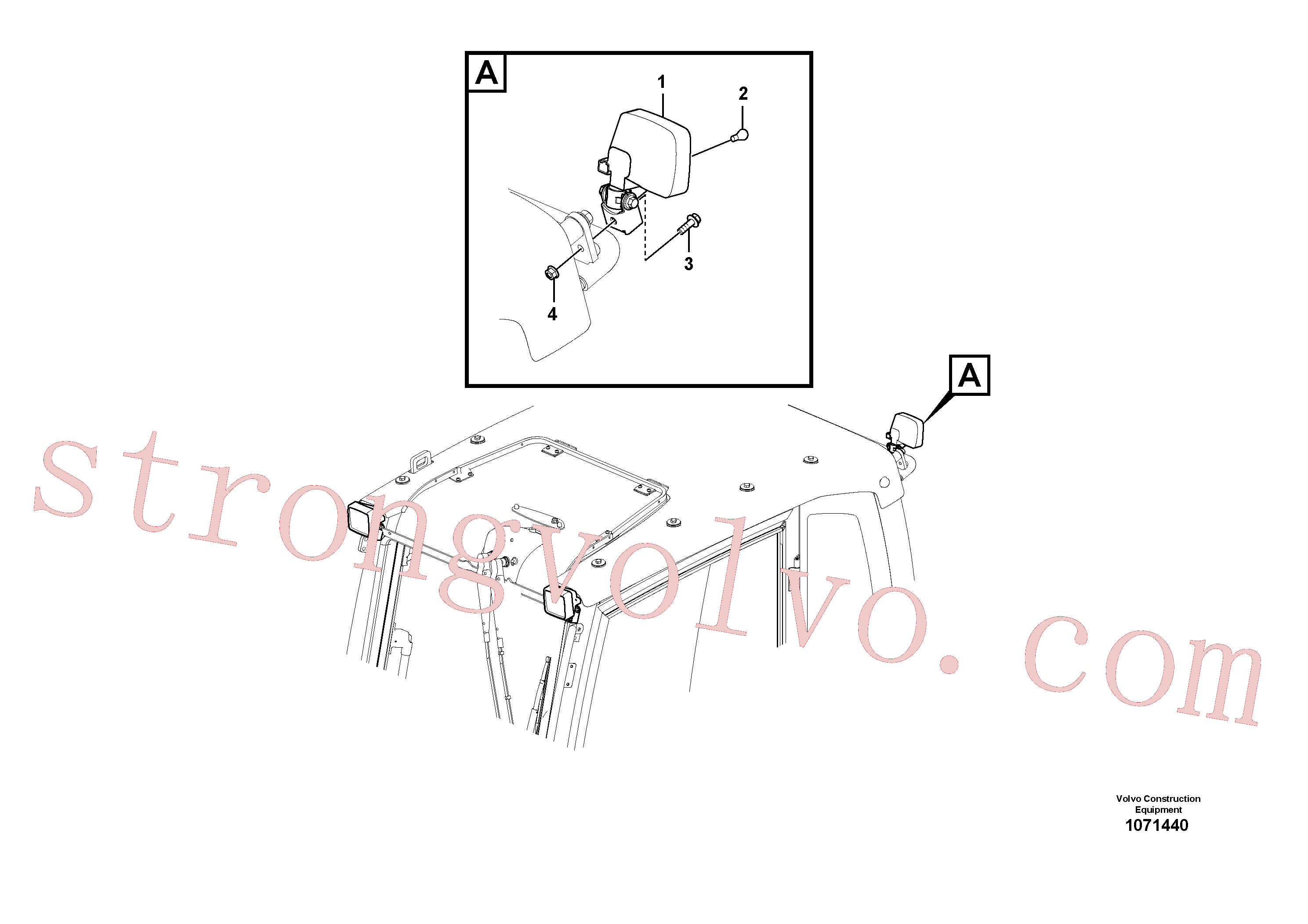VOE990940 Volvo Luzes de trabalho, extra(1071440 Montagem)