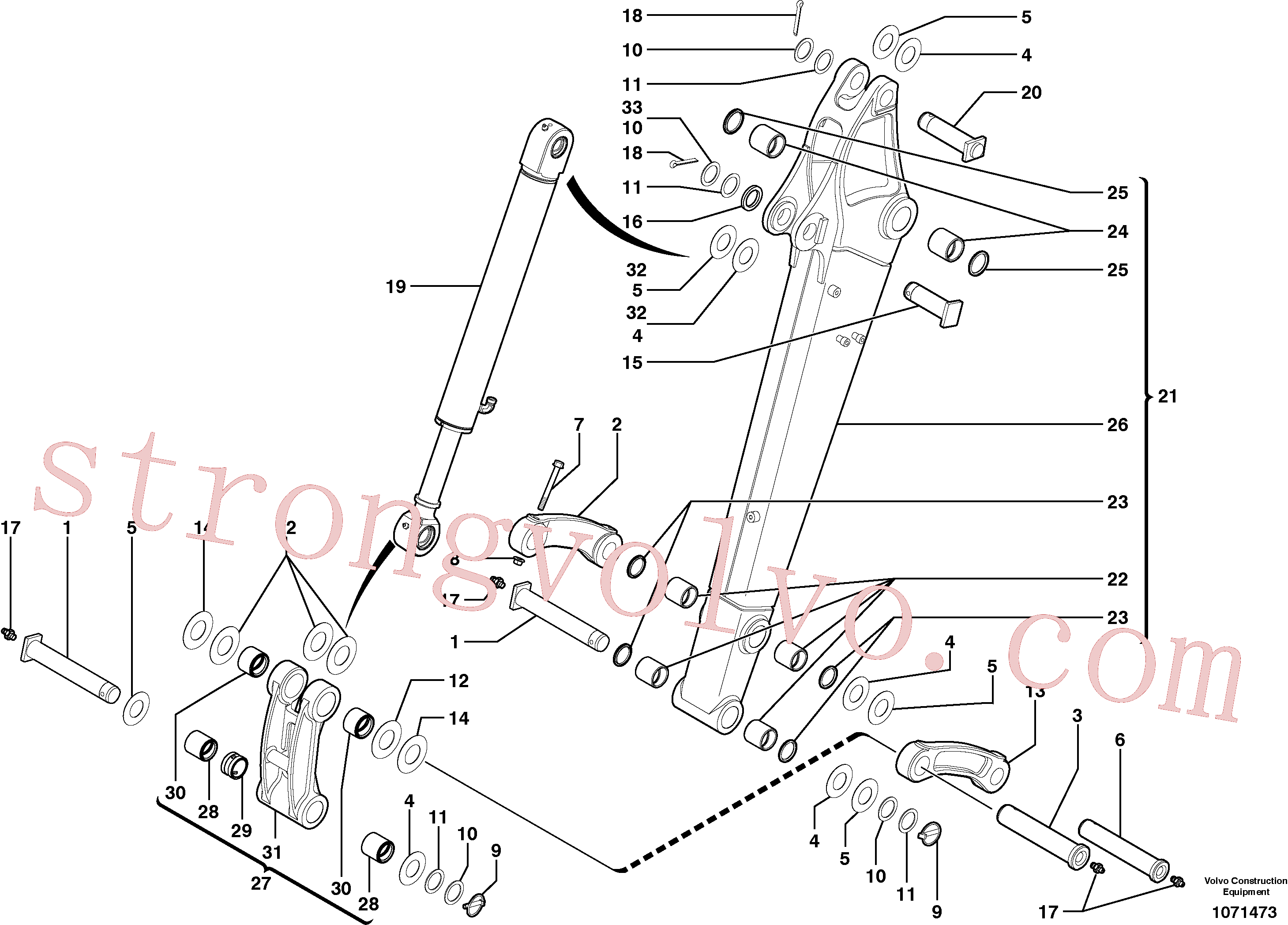 PJ5540115 Volvo Braço de afundamento(1071473 Montagem)