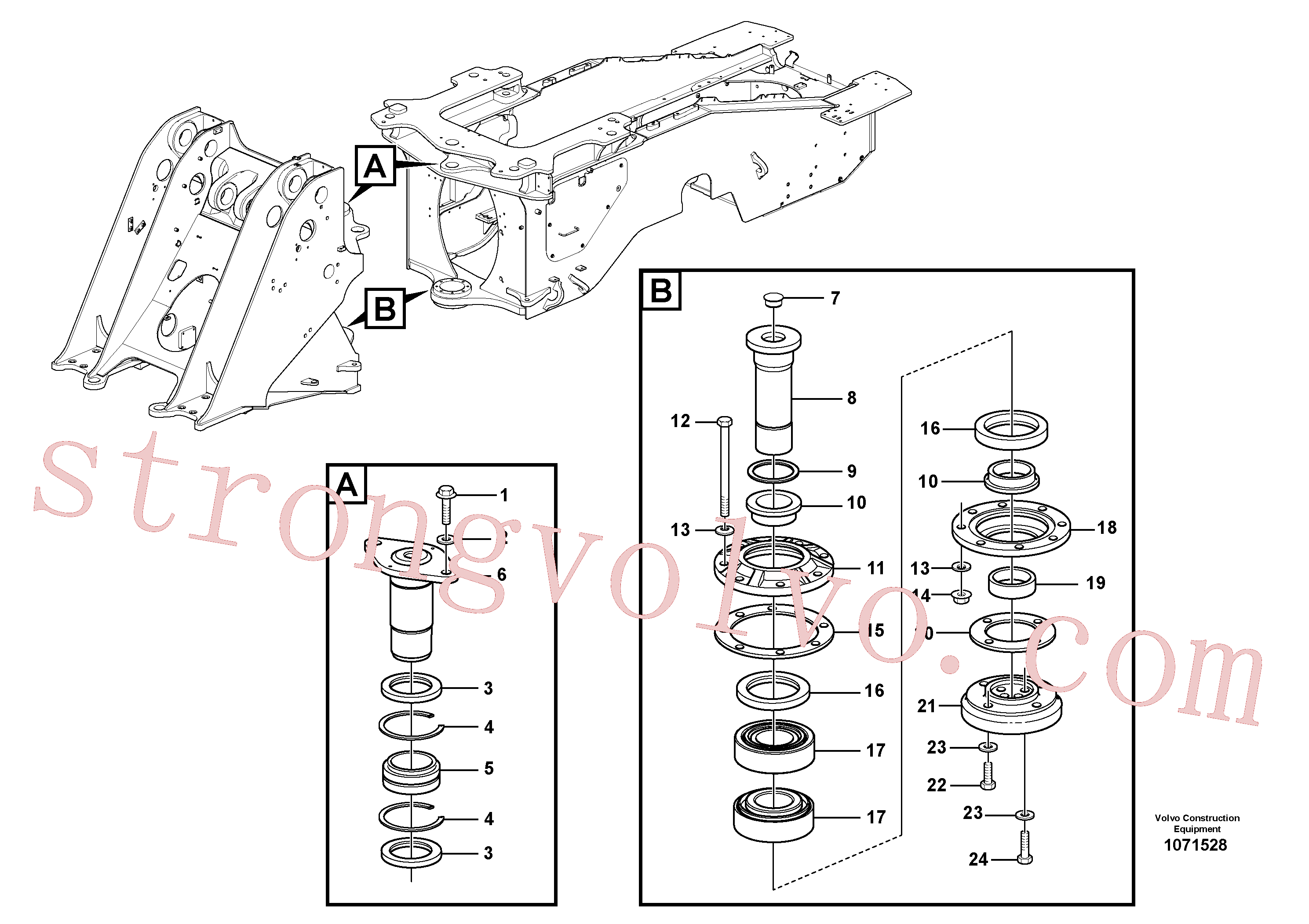 VOE990942 Volvo Junta da estrutura, apoio vertical(1071528 Montagem)