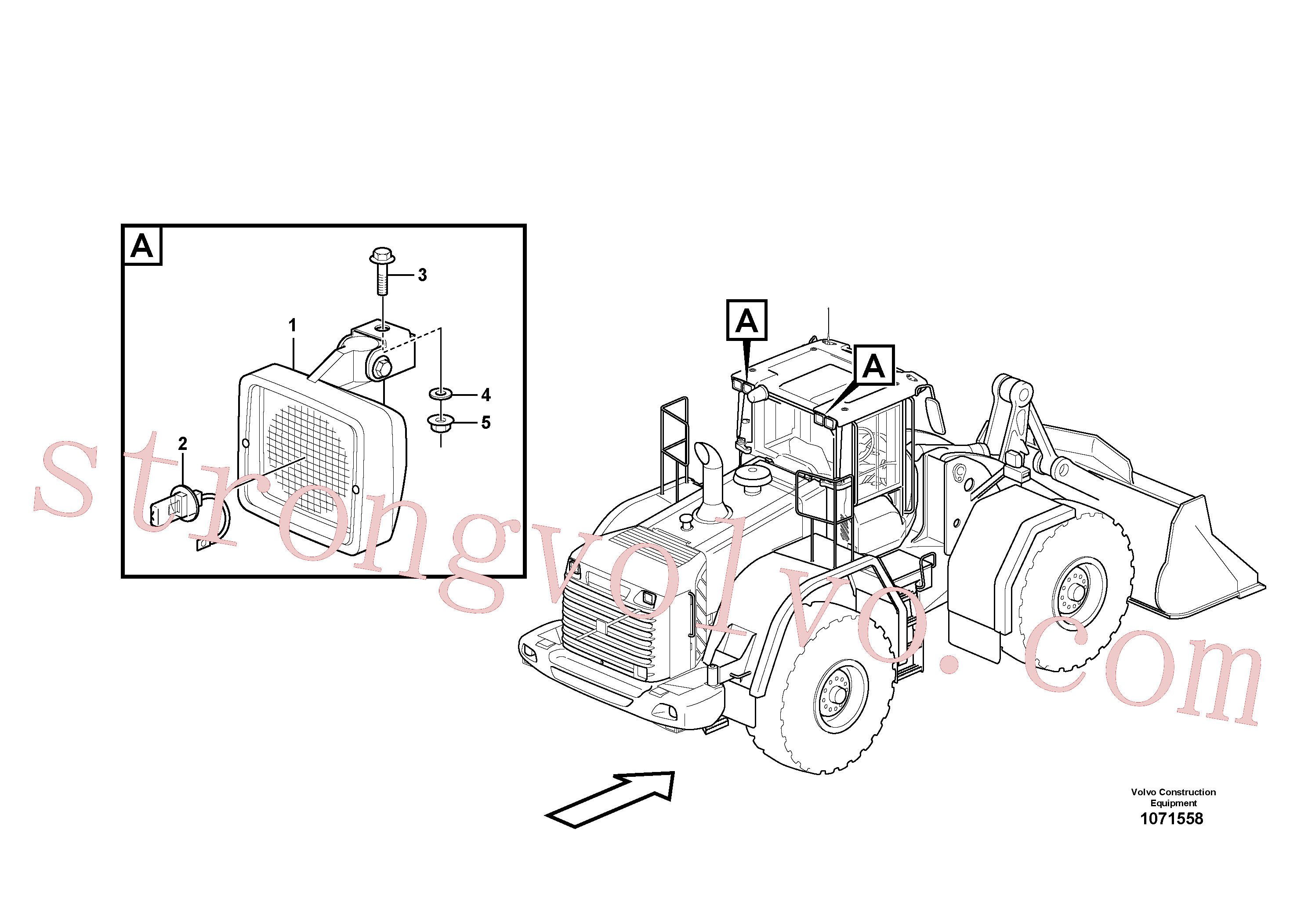 VOE992517 Volvo Luzes de trabalho, traseira.(1071558 Montagem)