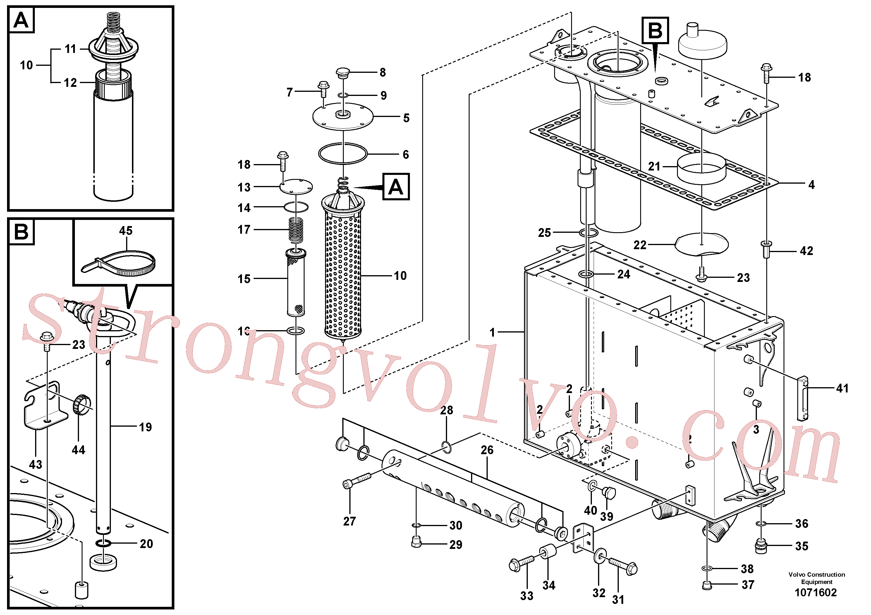 VOE984529 Volvo Depósito de óleo hidráulico(1071602 Montagem)