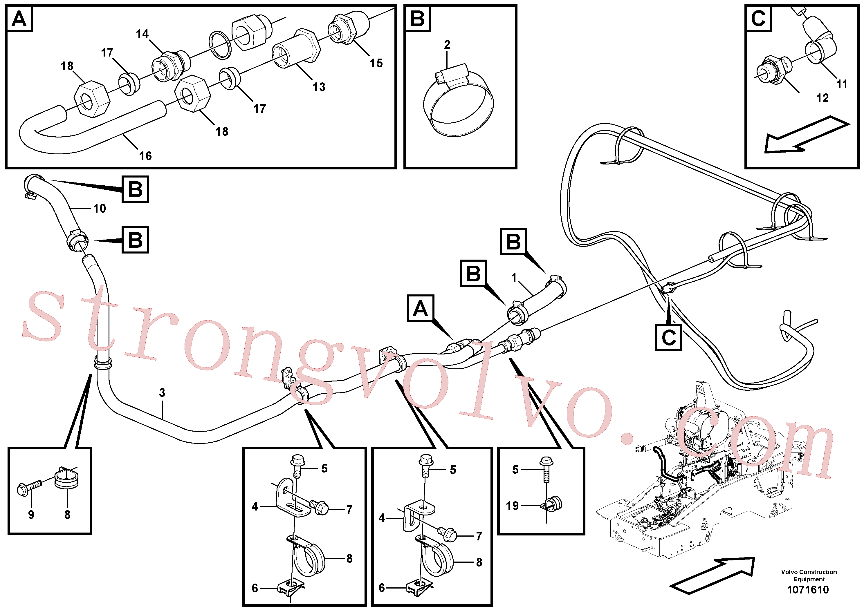 VOE11306599 Volvo Sistema de ar comprimido(1071610 Montagem)