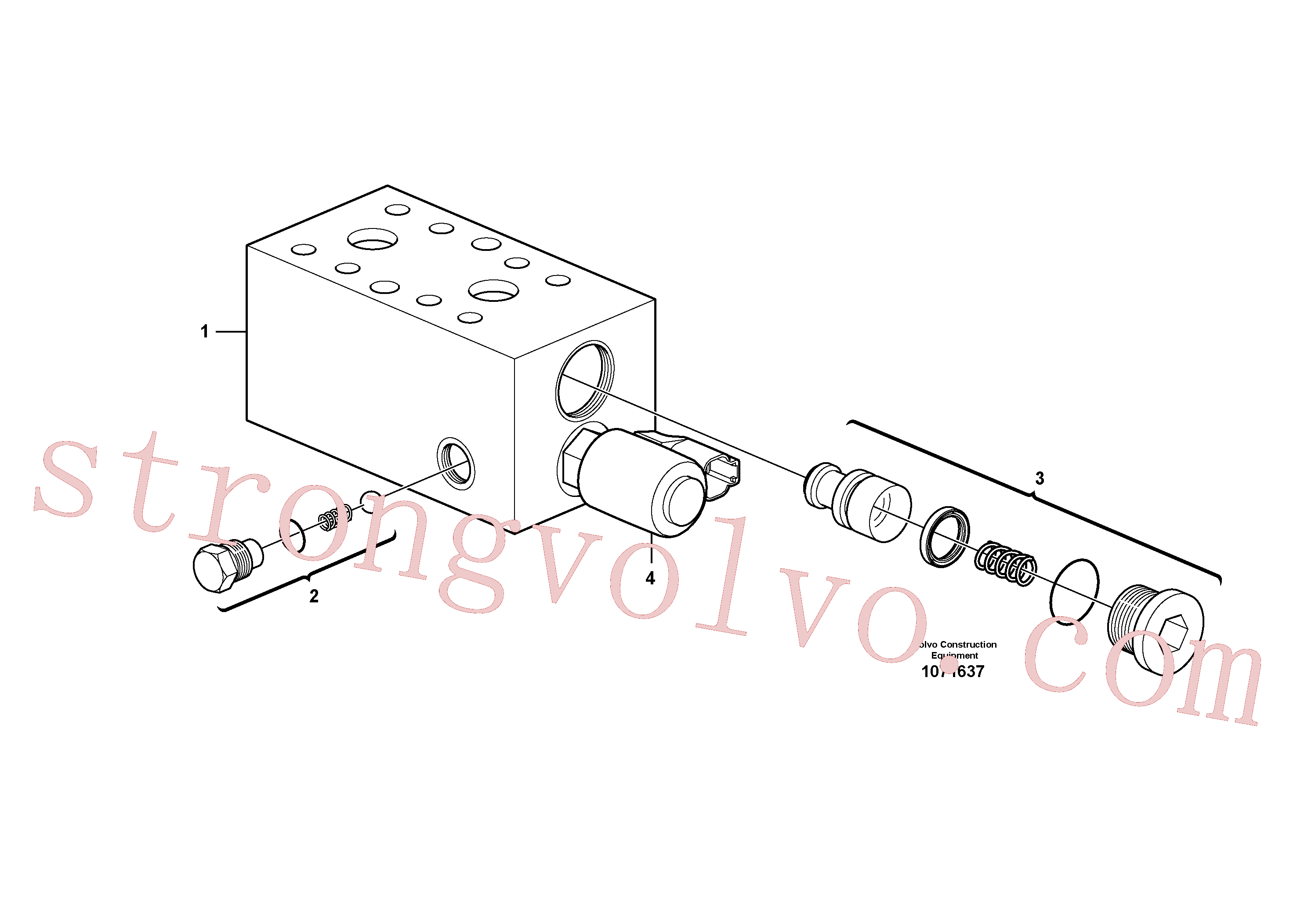 VOE11706075 Volvo Válvula, Válvula de alívio(1071637 Montagem)
