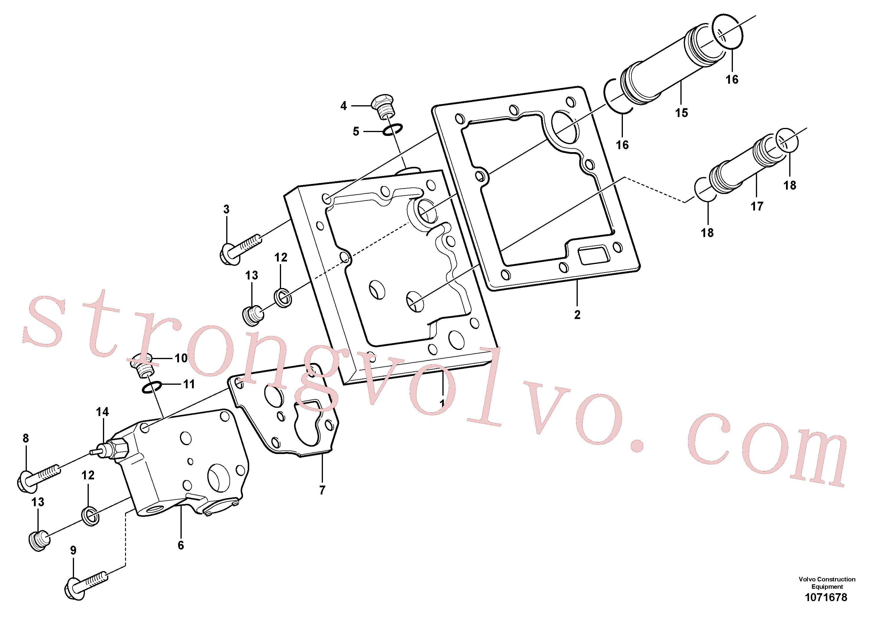 VOE60113084 Volvo Válvula de óleo da lubrificação com acessórios(1071678 Montagem)