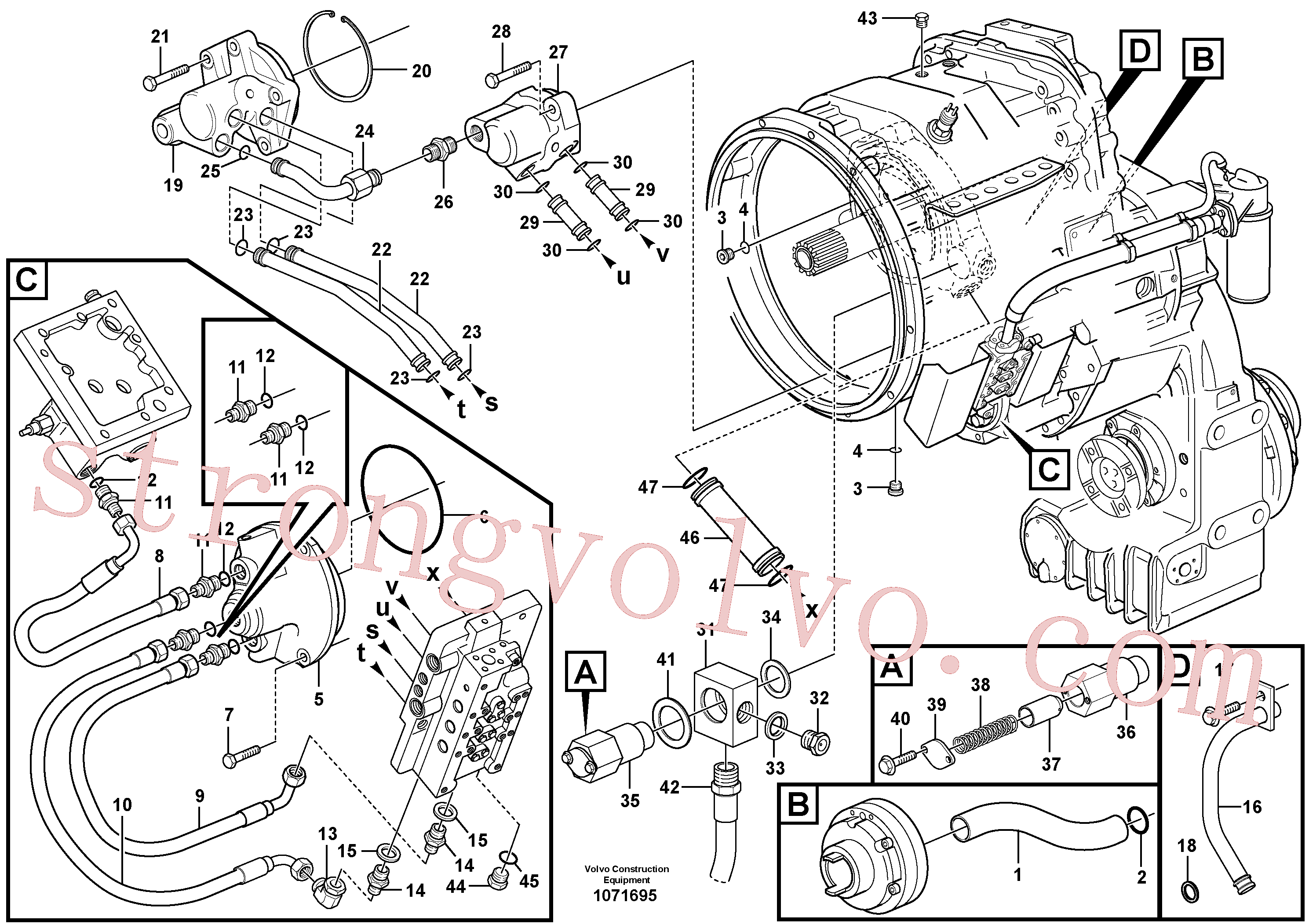 Volvo Acessórios para escavadeira VOE960150 Arruela simples Acessórios