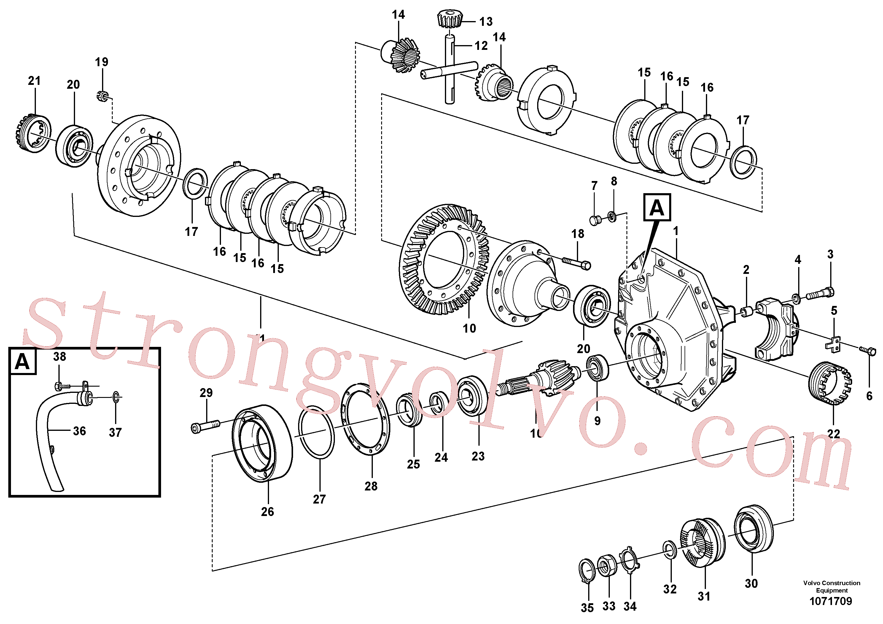 VOE13977111 Volvo Transmissão final, traseira(1071709 Montagem)