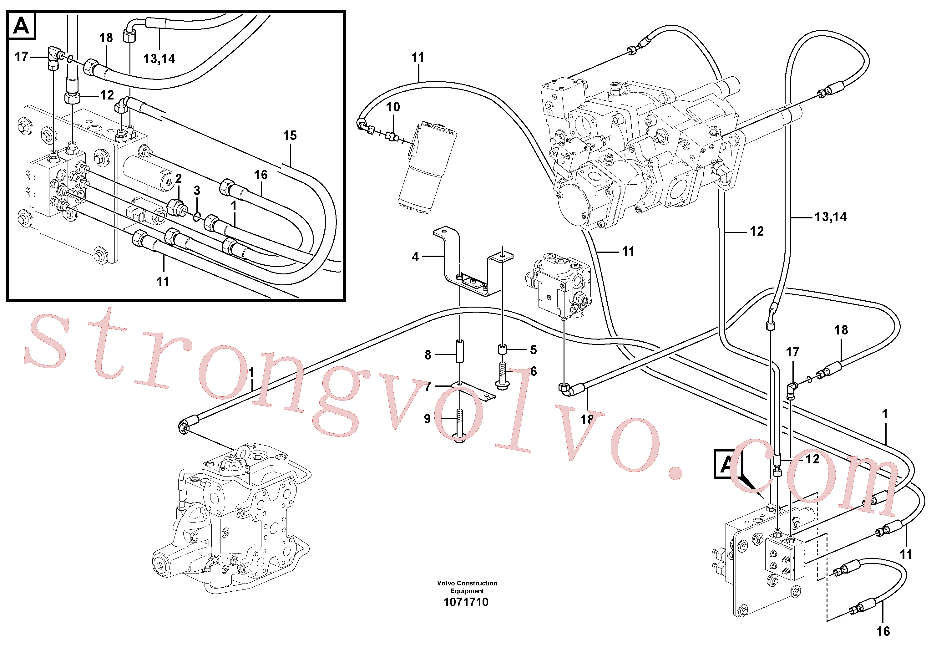 Atacado VOE11411882 Restricting coupling Volvo escavadeira