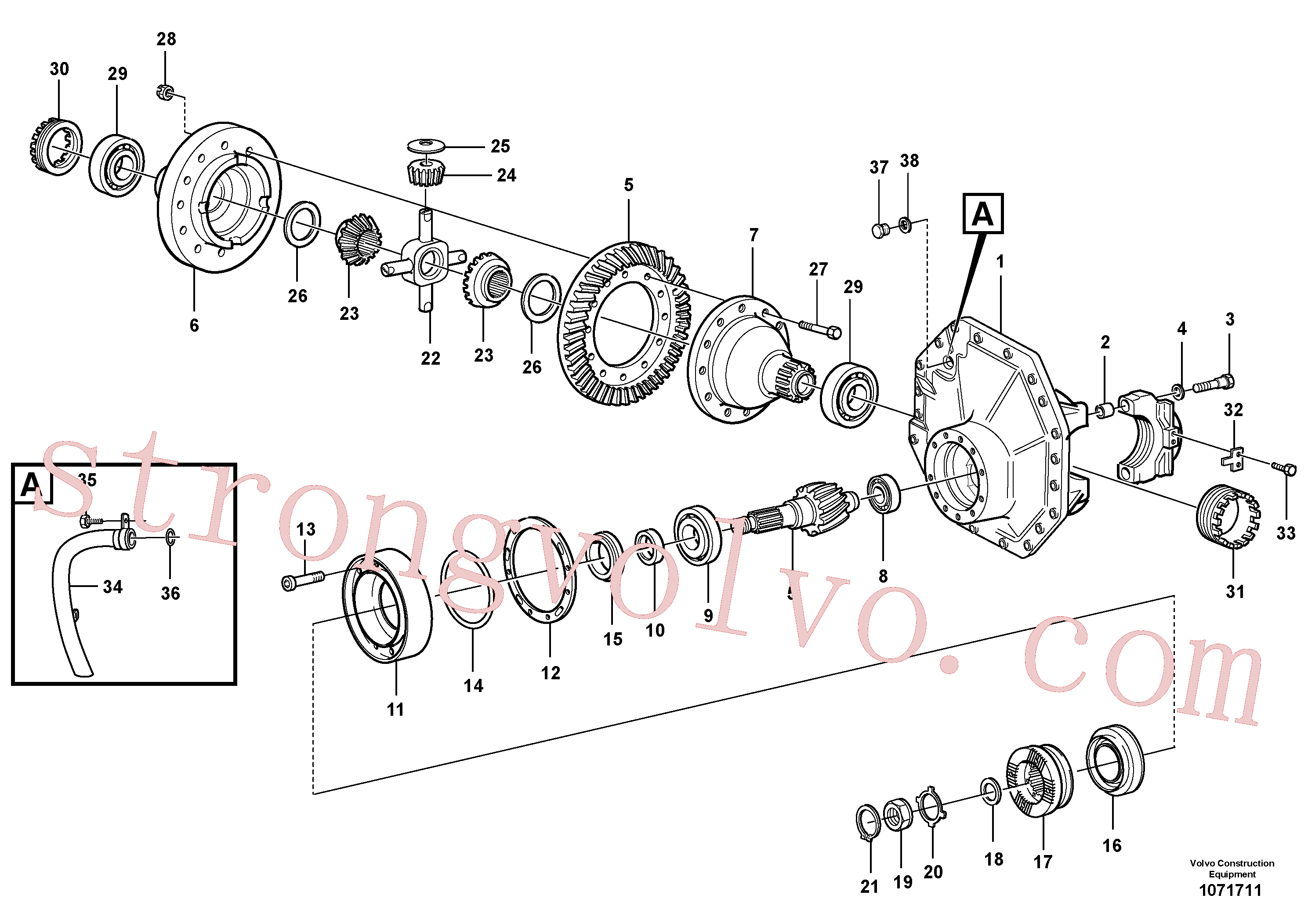 VOE17264219 Volvo Transmissão final, traseira(1071711 Montagem)