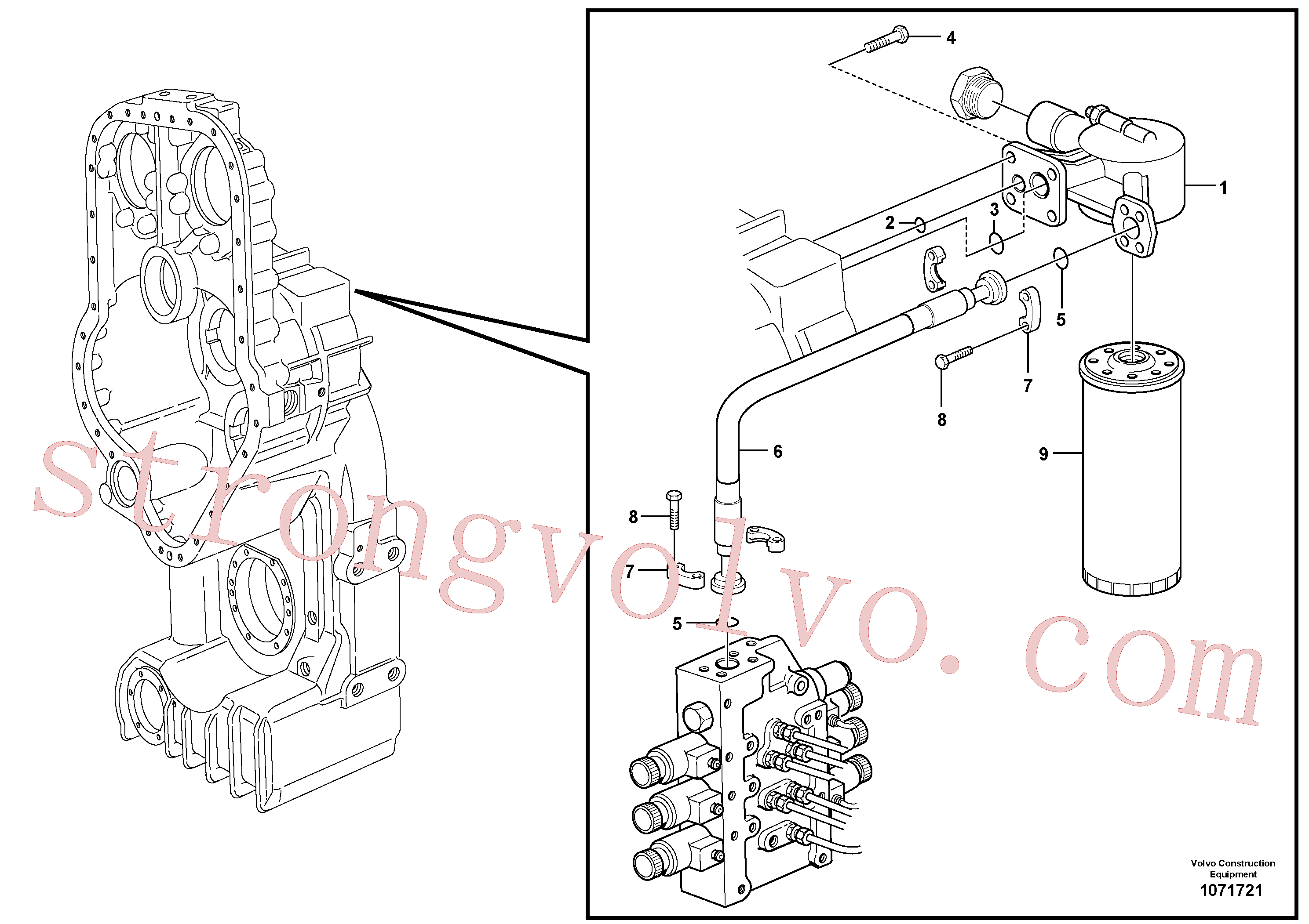 VOE13949410 Volvo Filtro de óleo(1071721 Montagem)