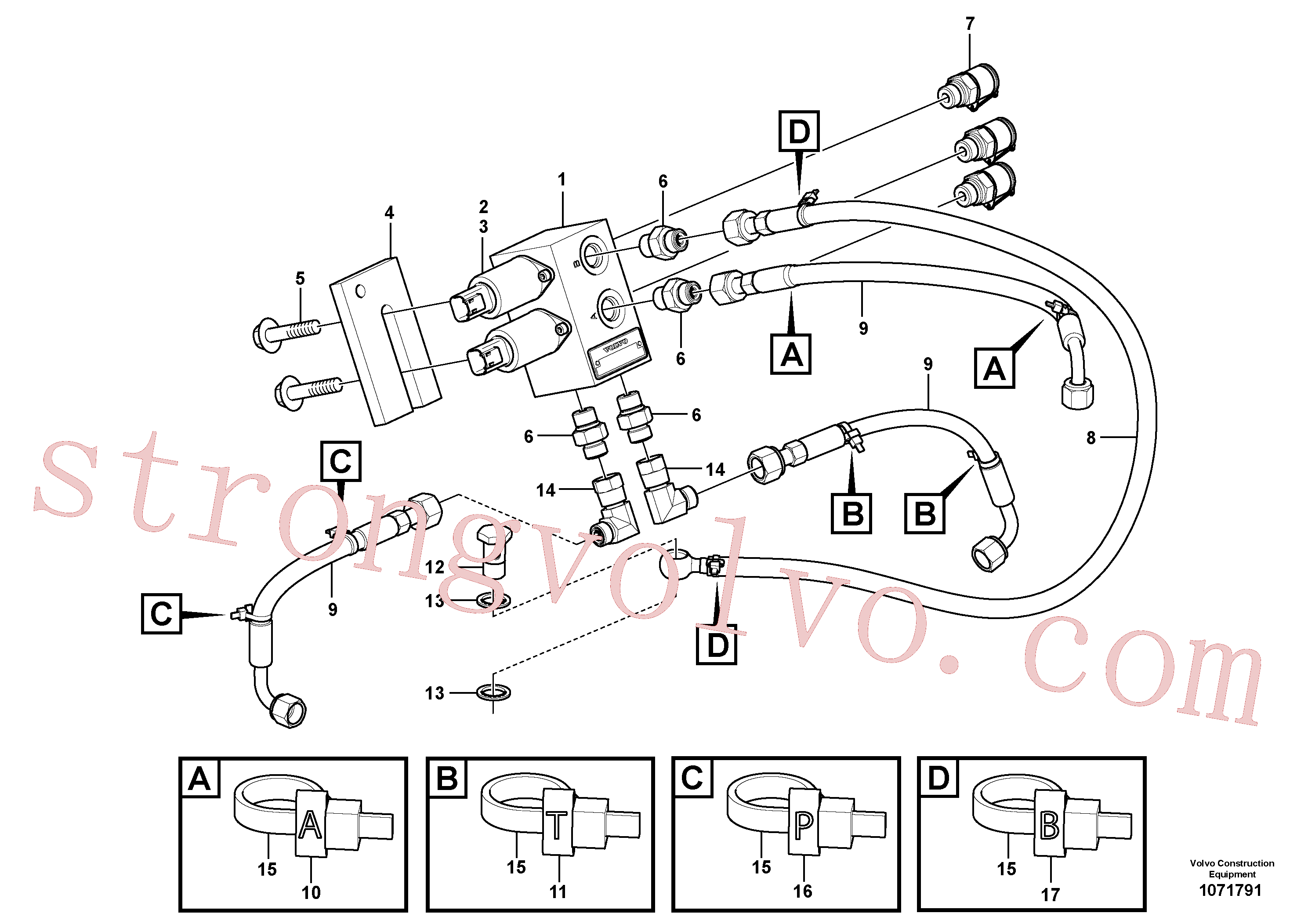 VOE15165436 Válvula solenóide Volvo escavadeira