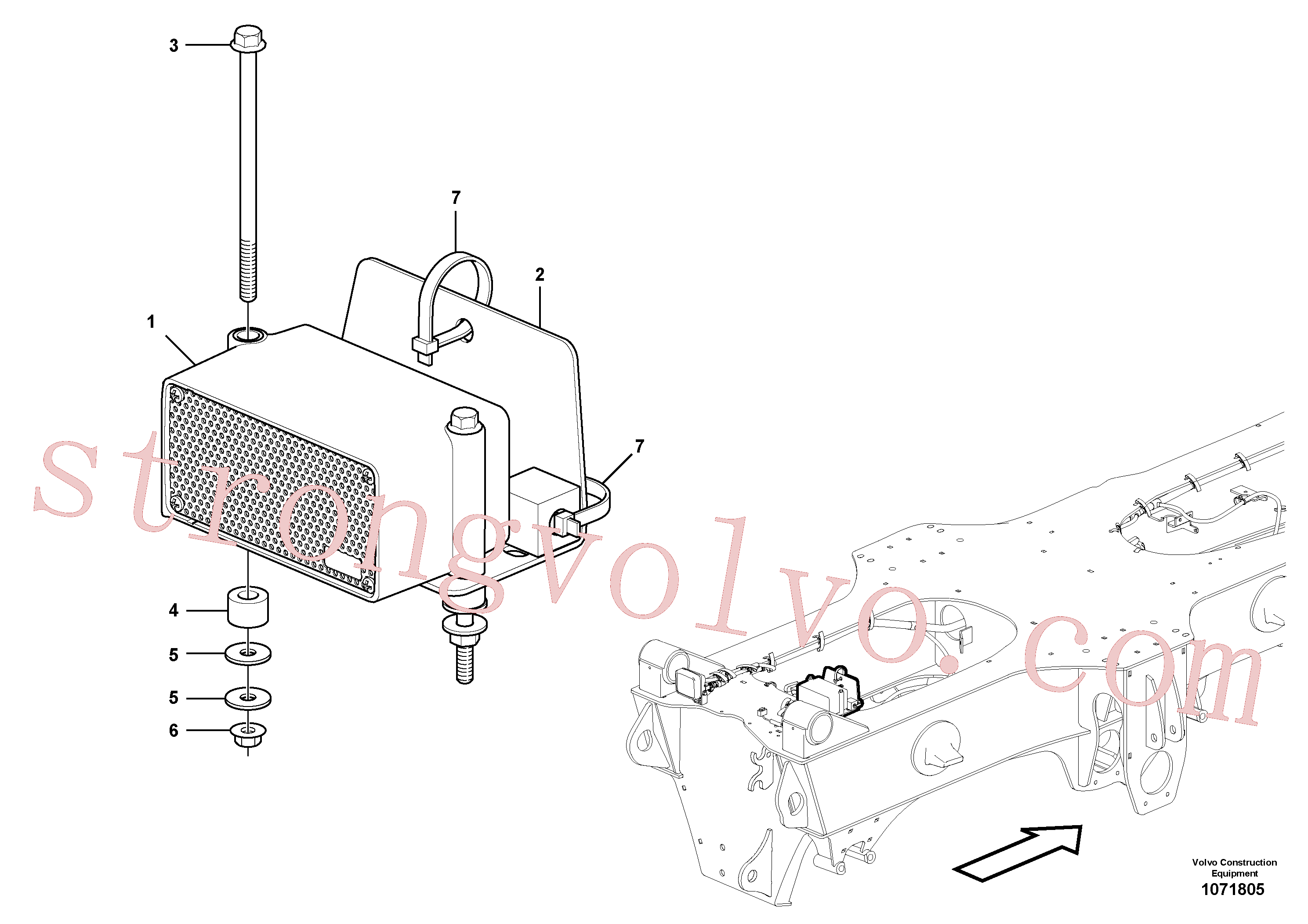 VOE968892 Volvo Unidade de alarme de marcha-atrás(1071805 Montagem)