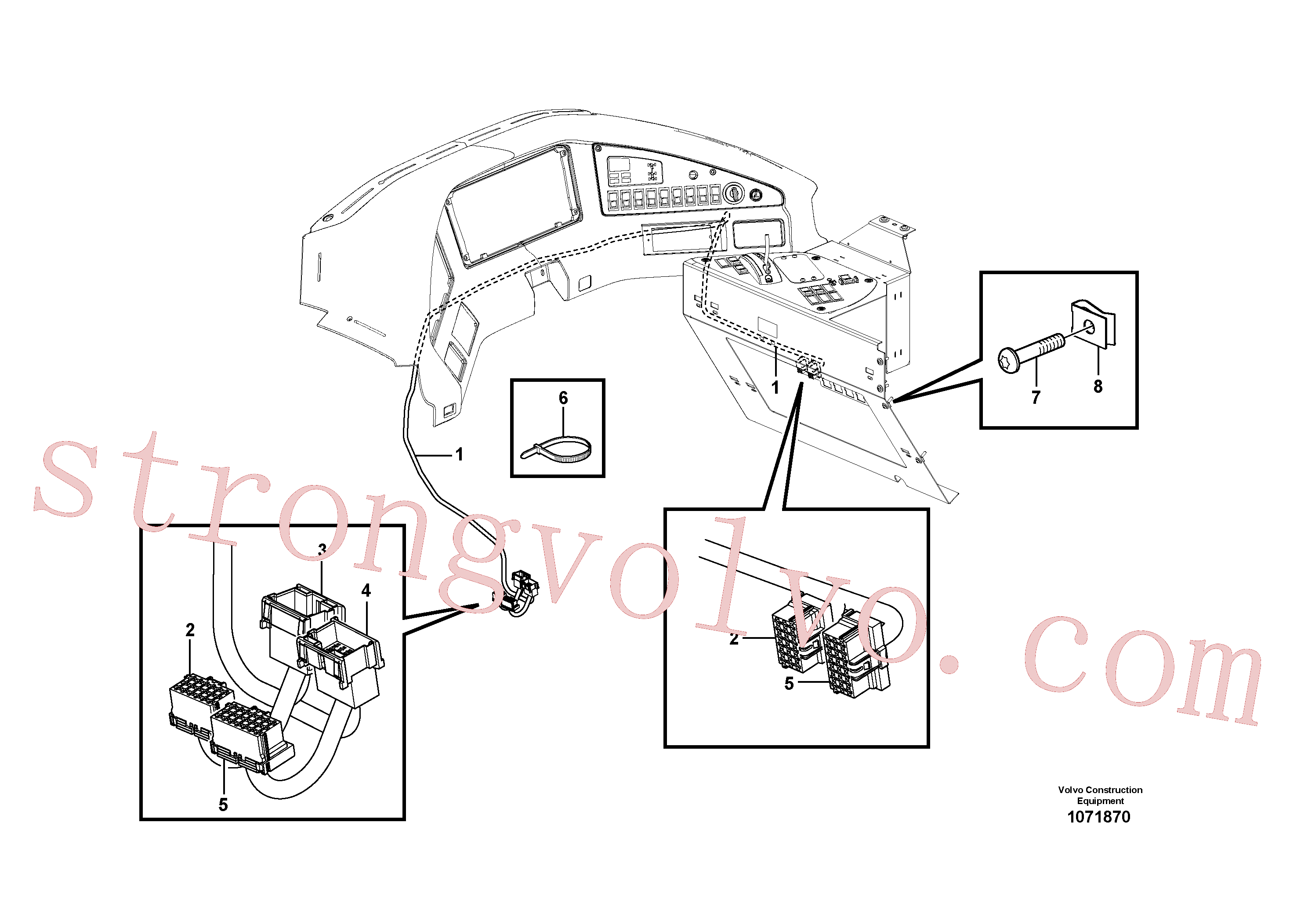 VOE3987482 Volvo Cablagem, painel de instrumentos(1071870 Montagem)