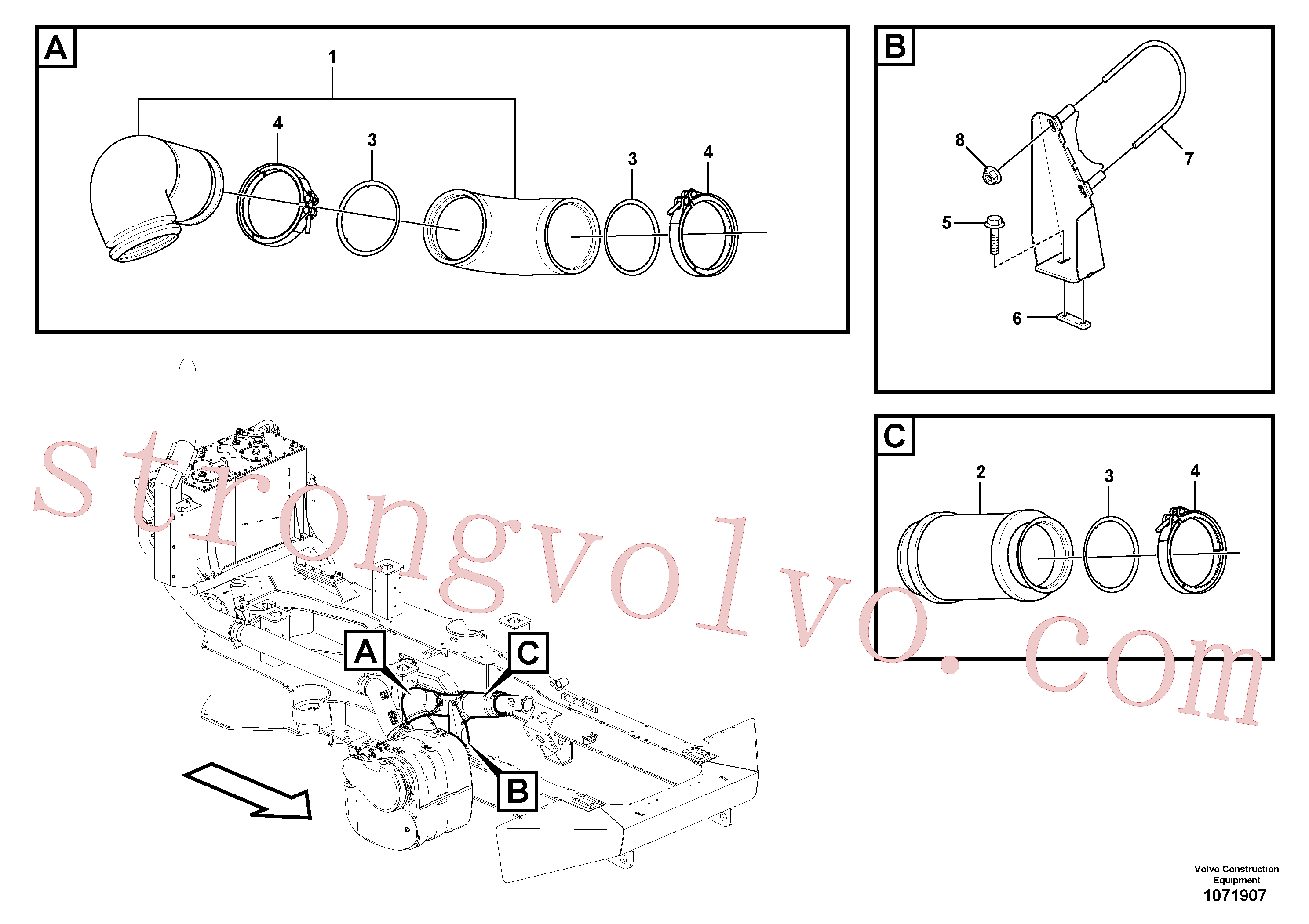 VOE1629499 Volvo Sistema de escape(1071907 Montagem)