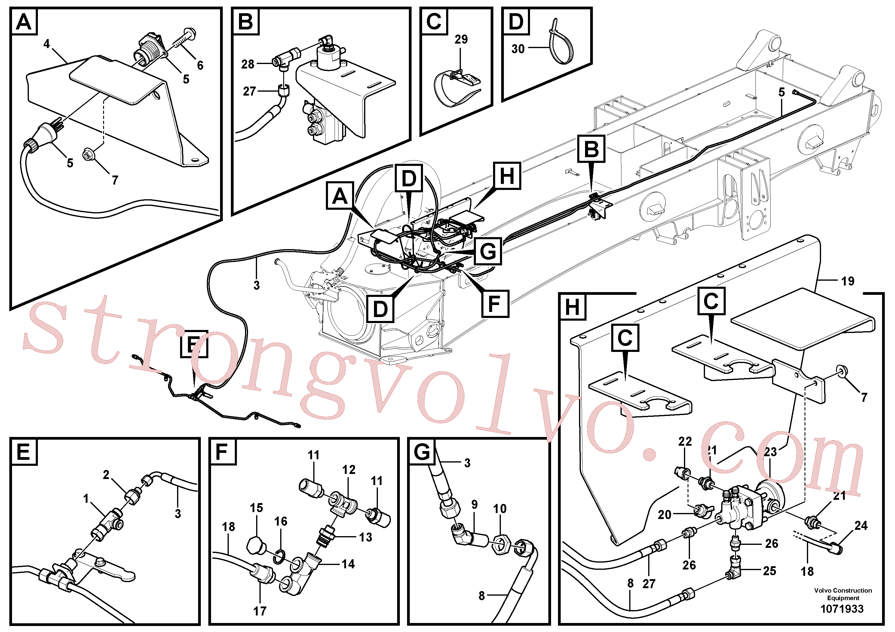 VOE15043668 Volvo Tubo de travão com acessórios(1071933 Montagem)