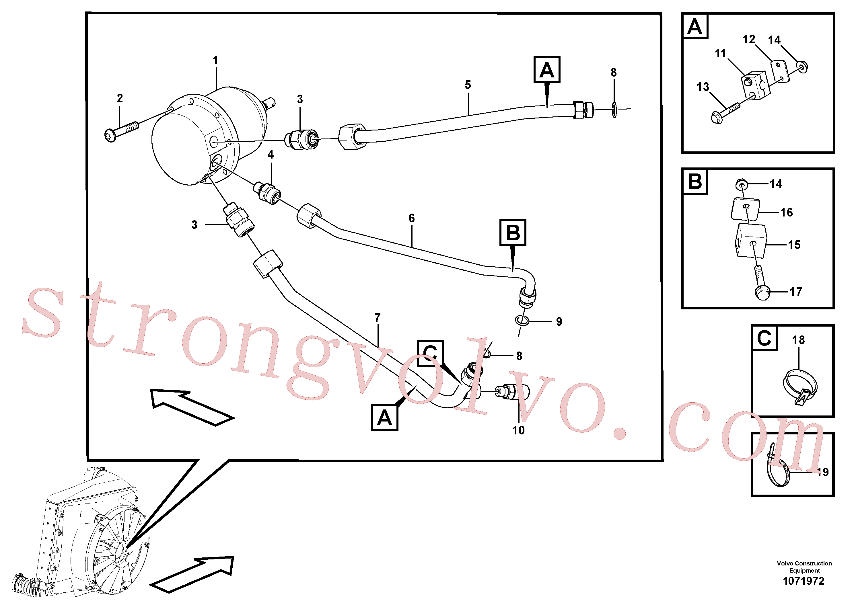VOE17201099 Volvo Accionamento de ventilador(1071972 Montagem)