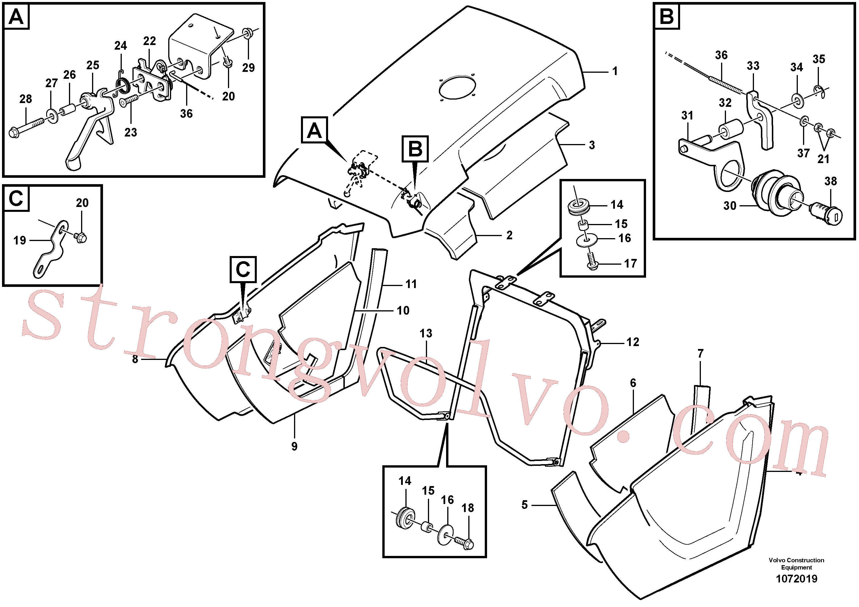VOE11806505 Volvo Capot do motor(1072019 Montagem)