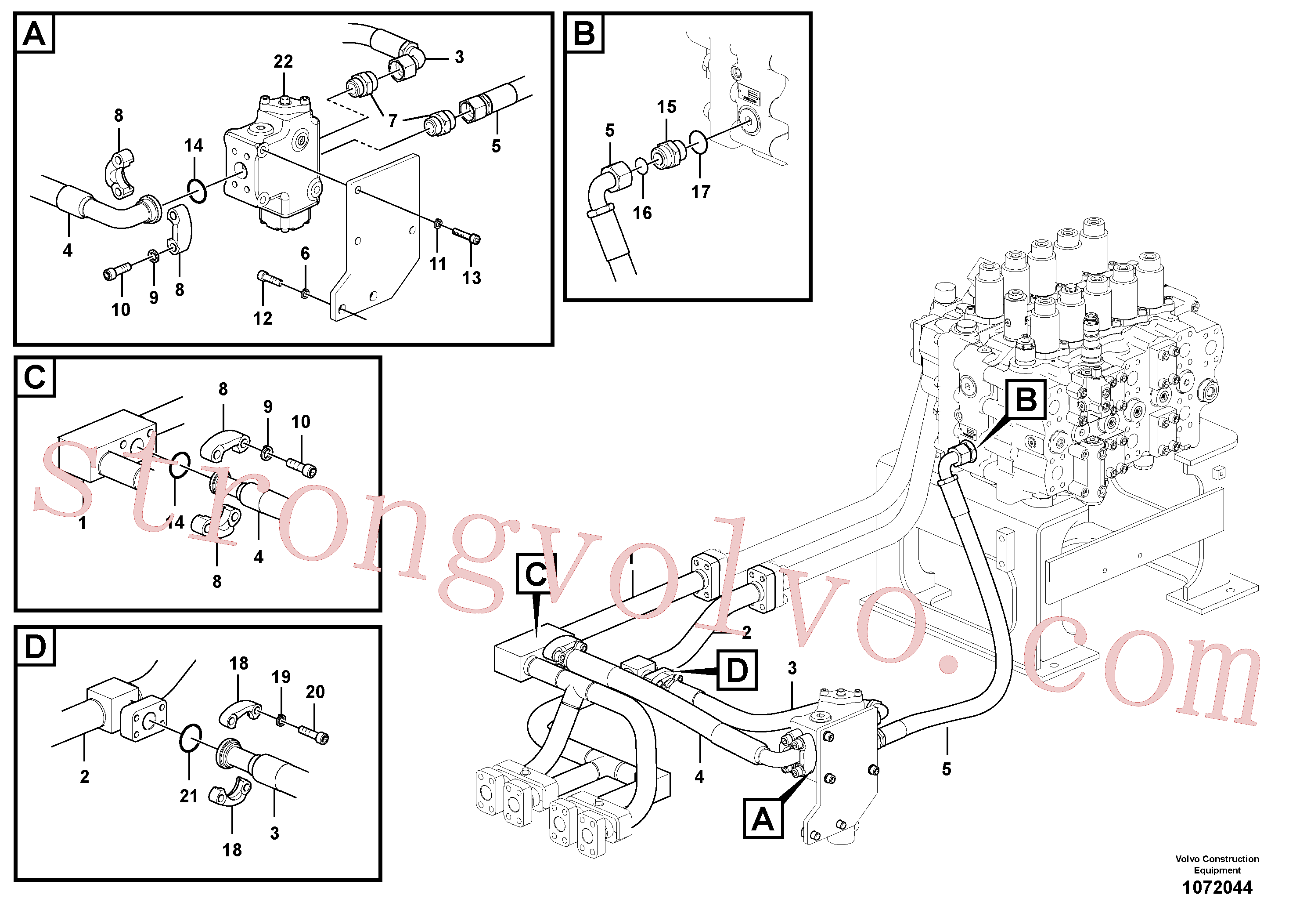 Atacado VOE937991 Mangueira completa Volvo escavadeira