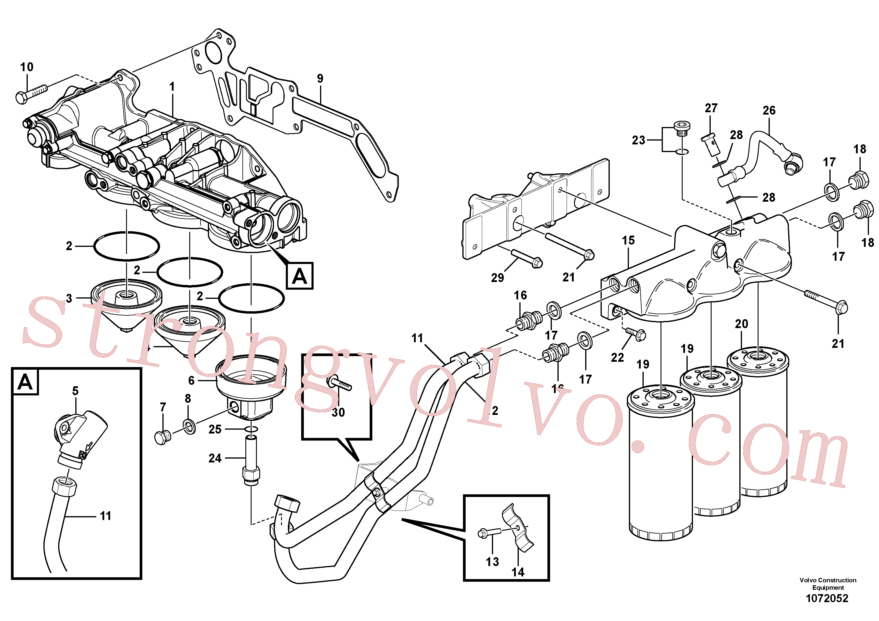 VOE13966147 Volvo Filtro de óleo com acessórios(1072052 Montagem)